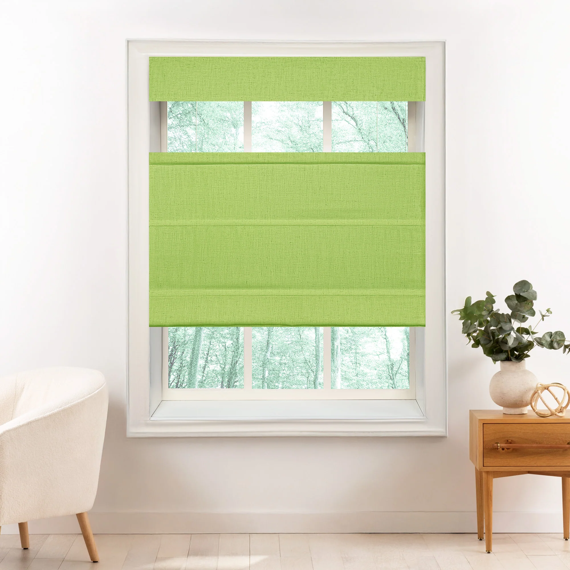 Liz Linen Herringbone Roman Shades & Blinds | Top Down Bottom Up - Image 24