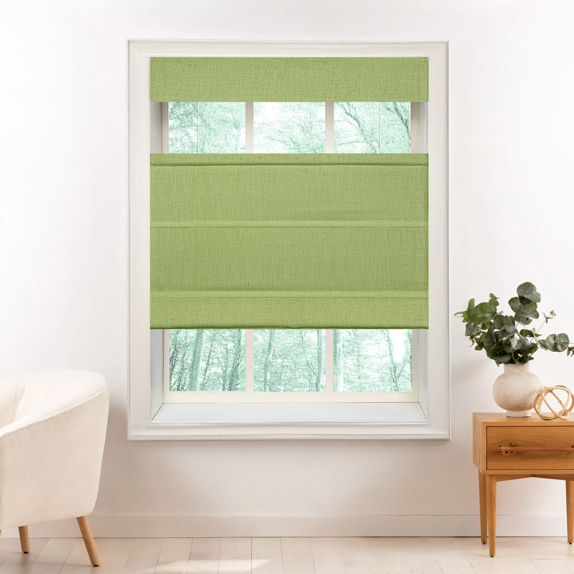 Liz Linen Herringbone Roman Shades & Blinds | Top Down Bottom Up - Image 25