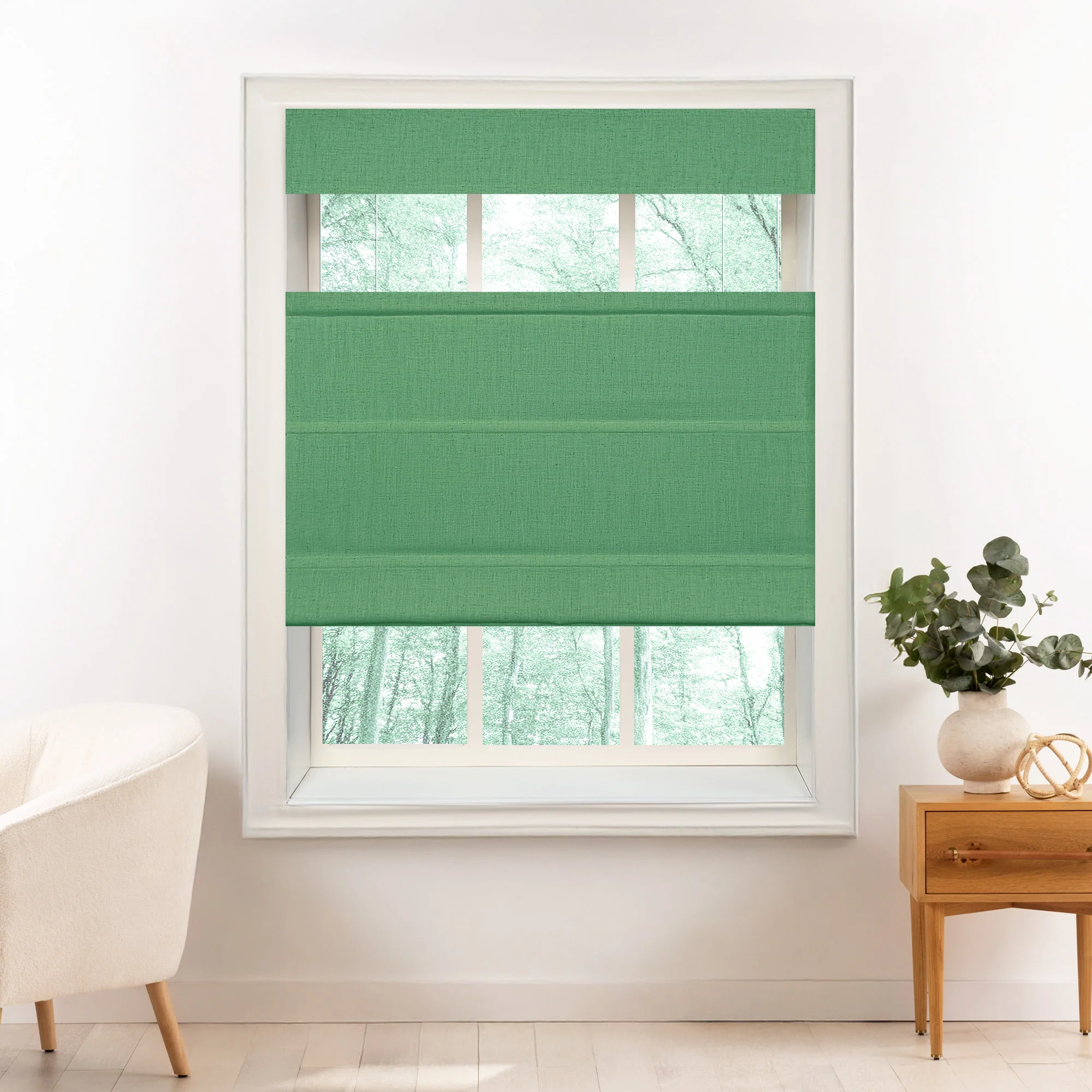 Liz Linen Herringbone Roman Shades & Blinds | Top Down Bottom Up - Image 26
