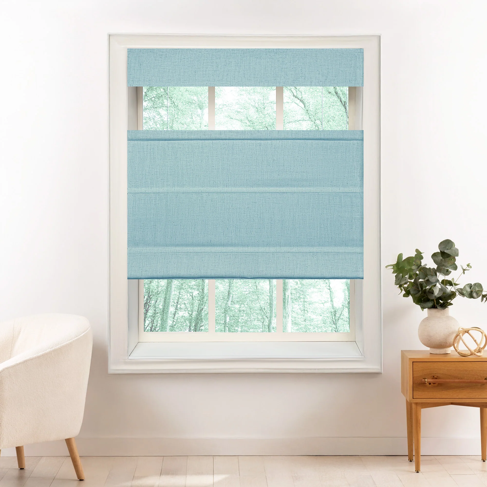 Liz Linen Herringbone Roman Shades & Blinds | Top Down Bottom Up - Image 28