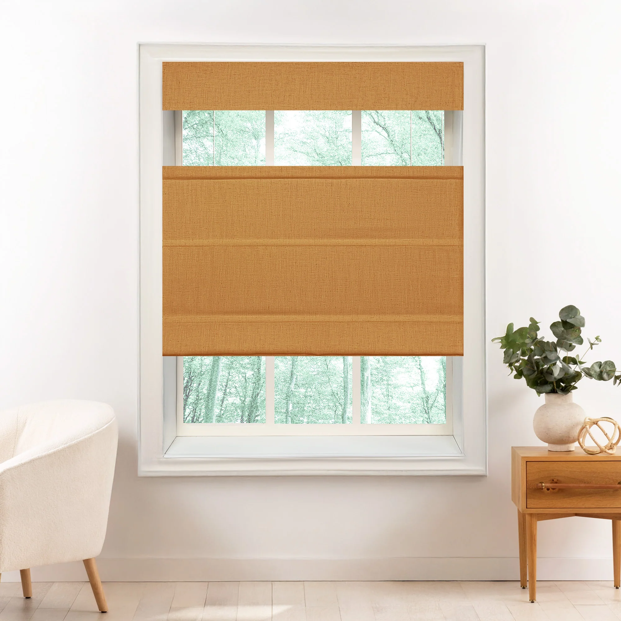 Liz Linen Herringbone Roman Shades & Blinds | Top Down Bottom Up - Image 31