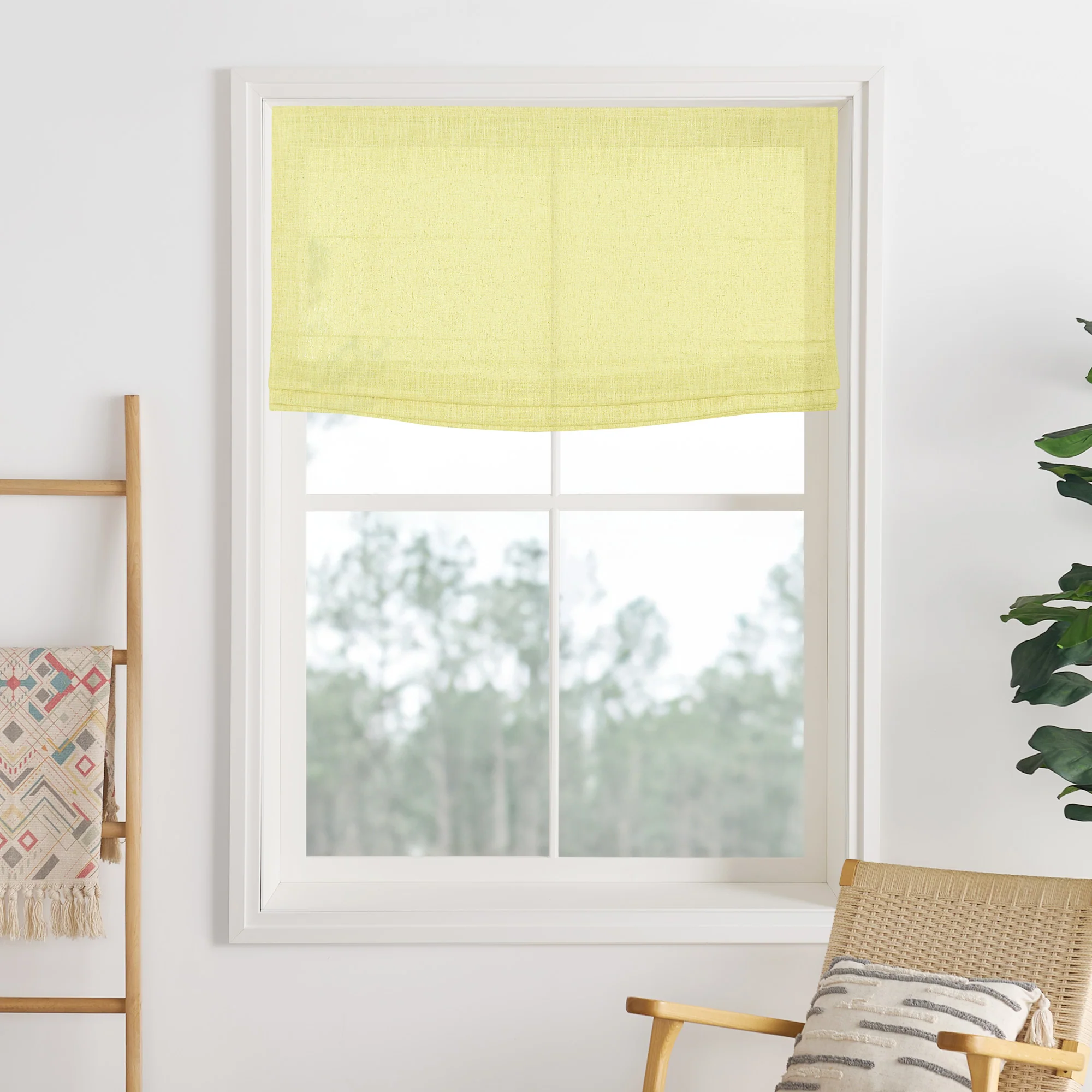 Liz Linen Herringbone Roman Shades & Blinds | Flat Fold - Image 16
