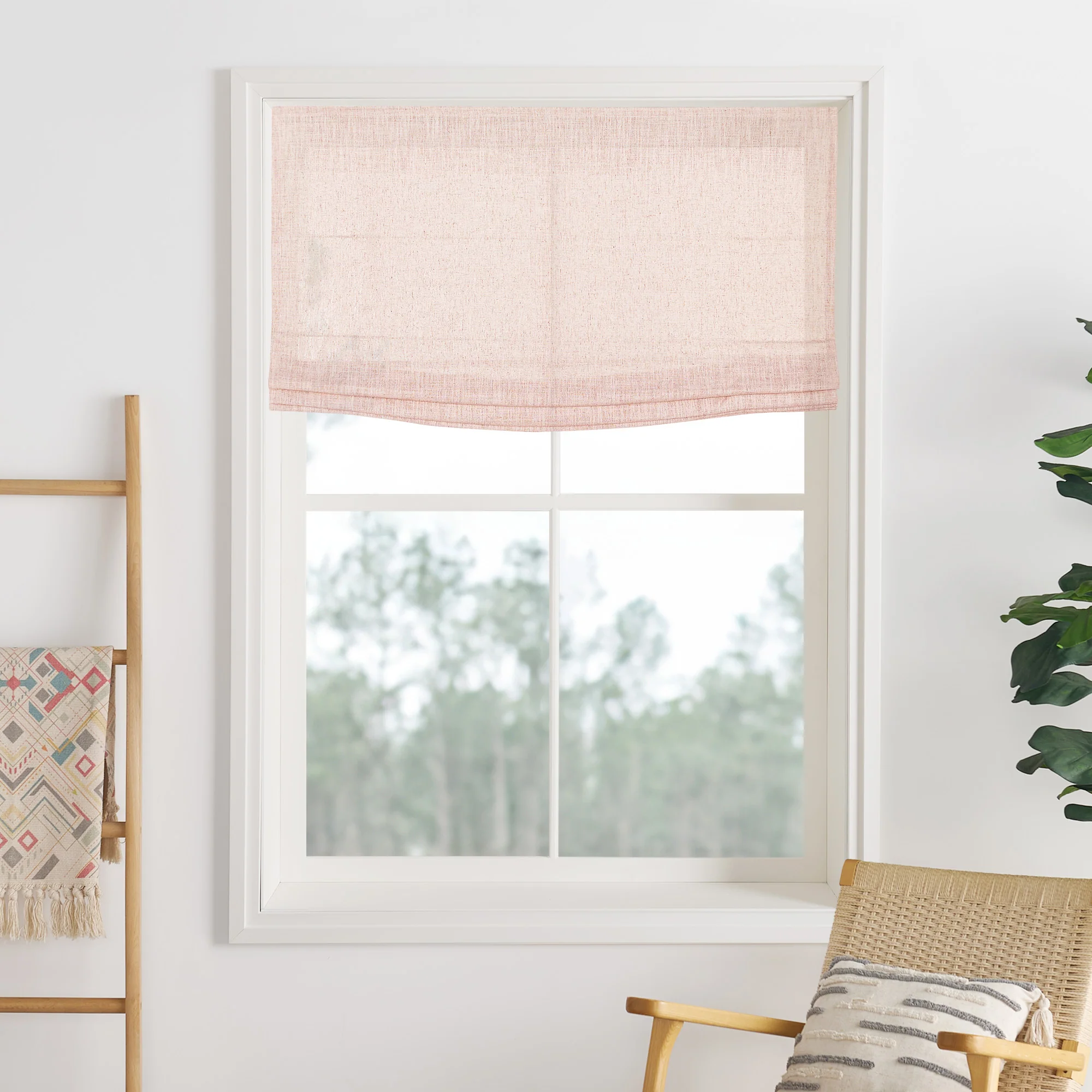 Liz Linen Herringbone Roman Shades & Blinds | Flat Fold - Image 23