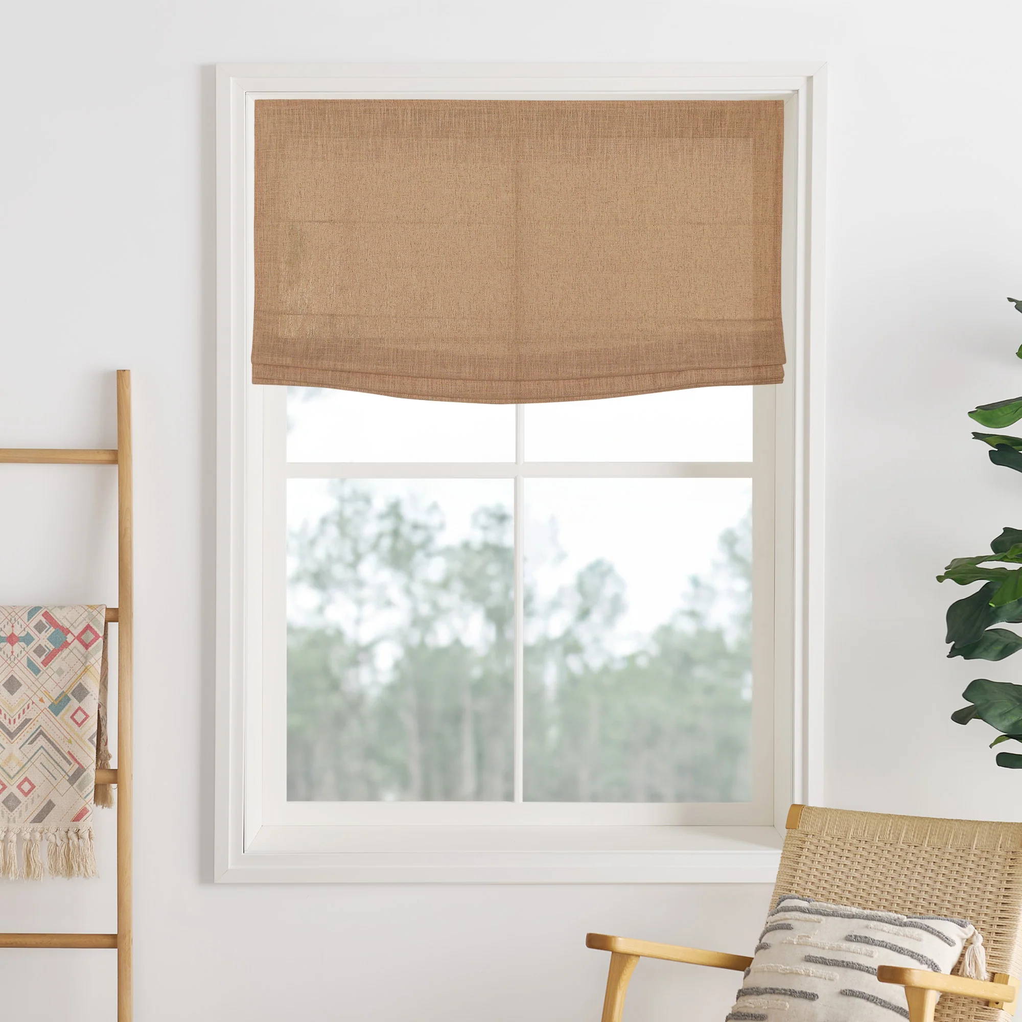 Liz Linen Herringbone Roman Shades & Blinds | Flat Fold - Image 24