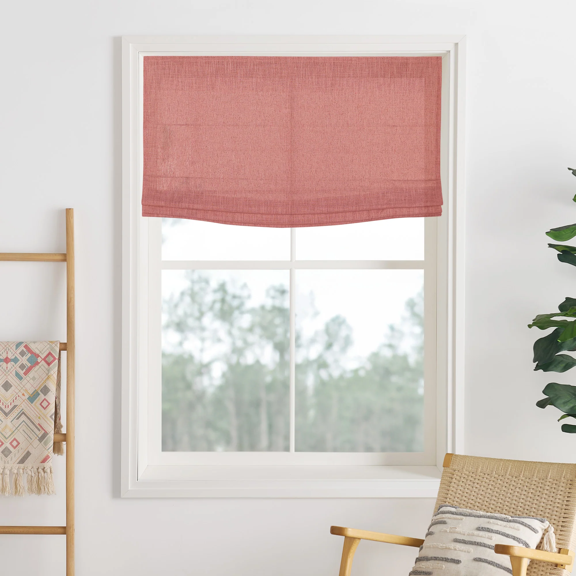 Liz Linen Herringbone Roman Shades & Blinds | Flat Fold - Image 29