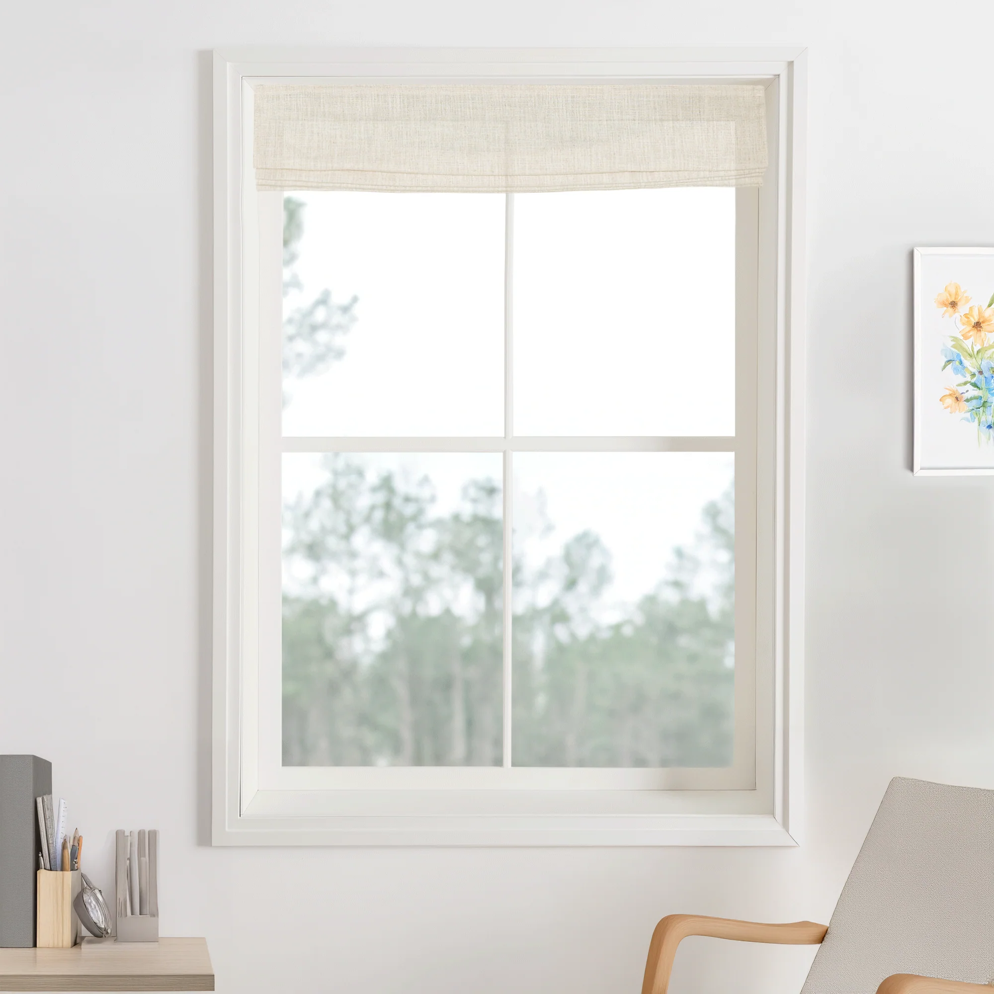 Lily Linen Roman Shades & Blinds | Flat Fold - Image 4