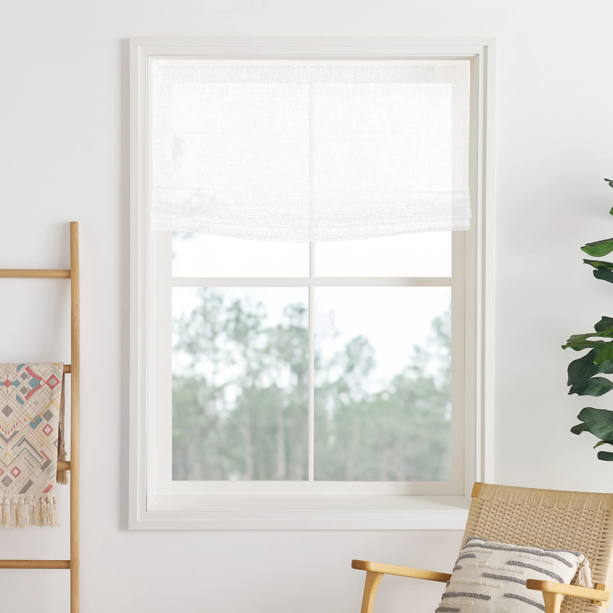 Liz Linen Herringbone Roman Shades & Blinds | Flat Fold - Image 9