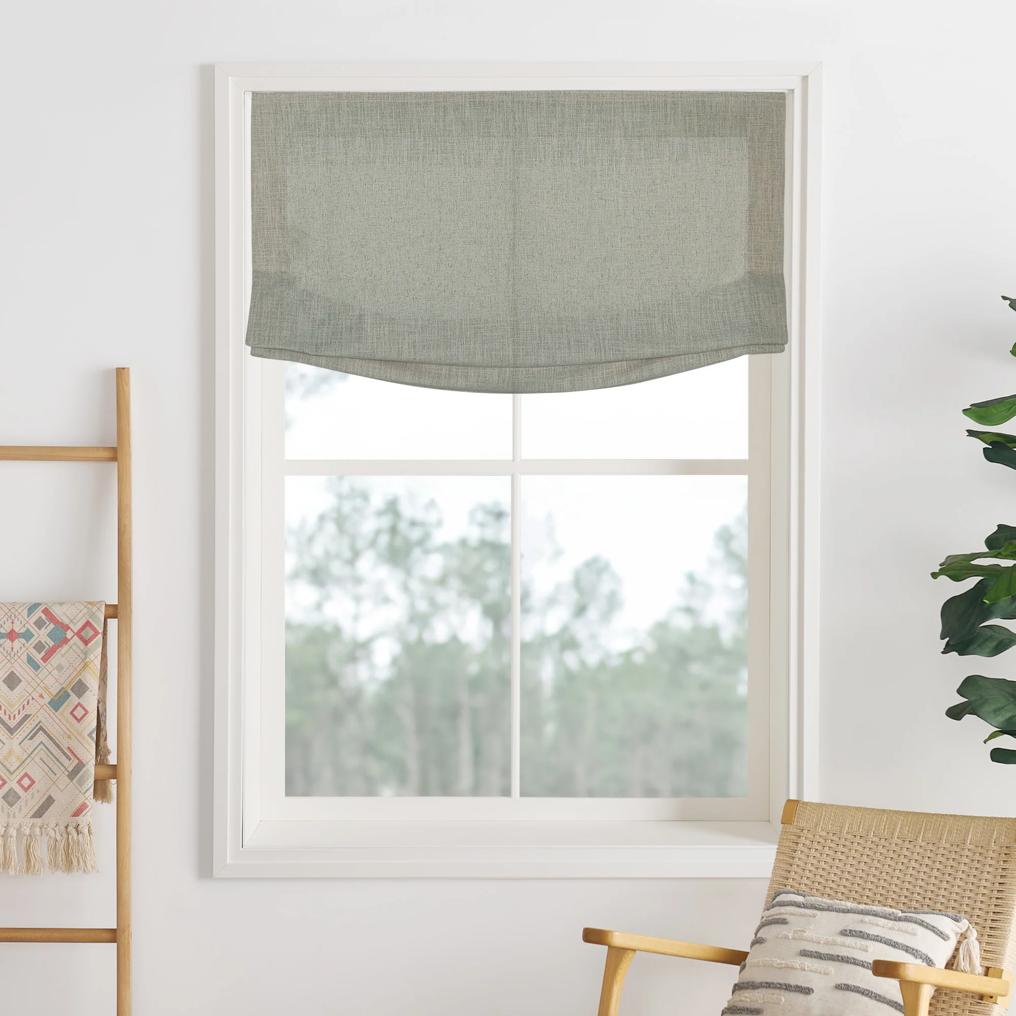 Liz Linen Herringbone Roman Shades & Blinds | Relaxed - Image 29
