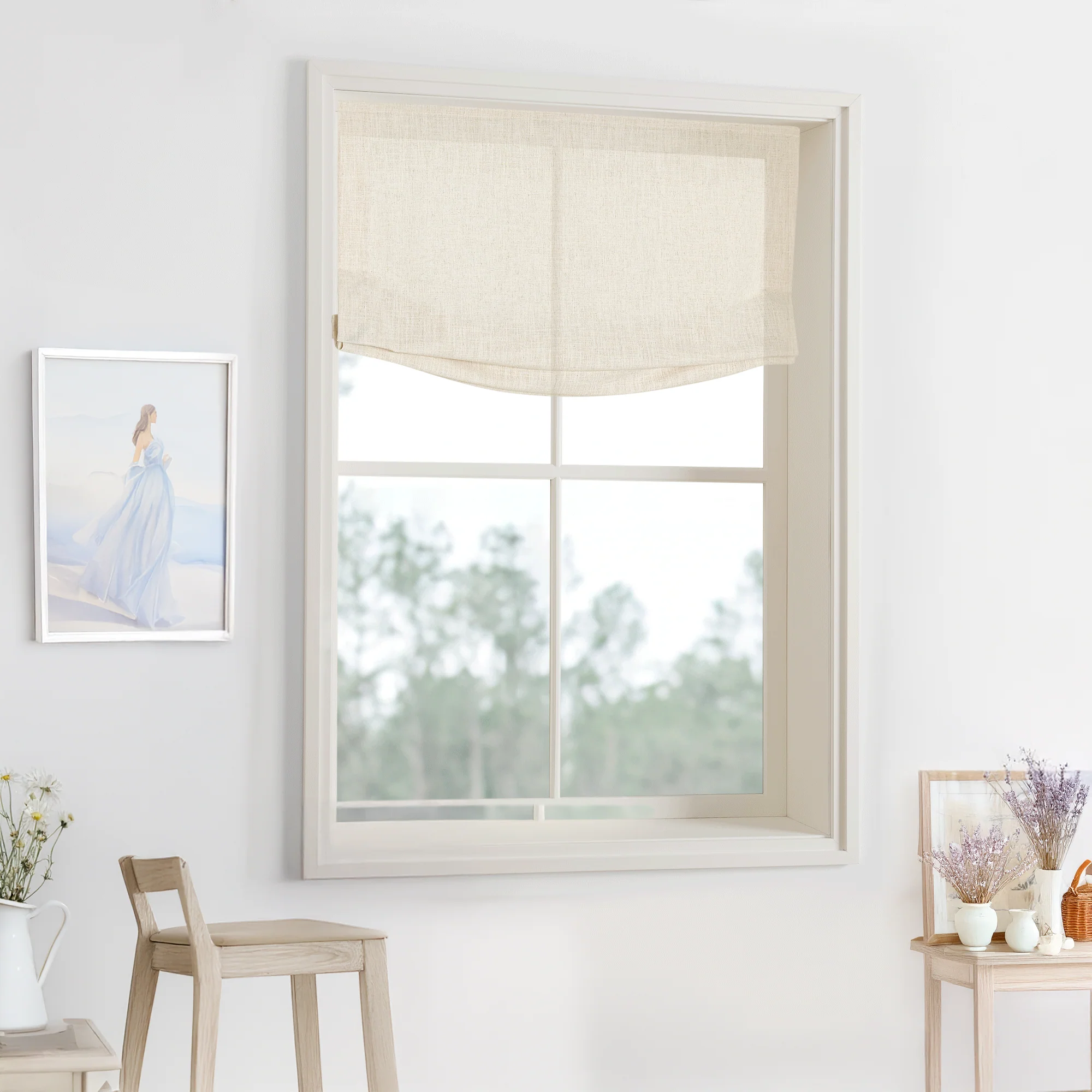 Kelly Linen Roman Shades & Blinds | Relaxed - Image 7
