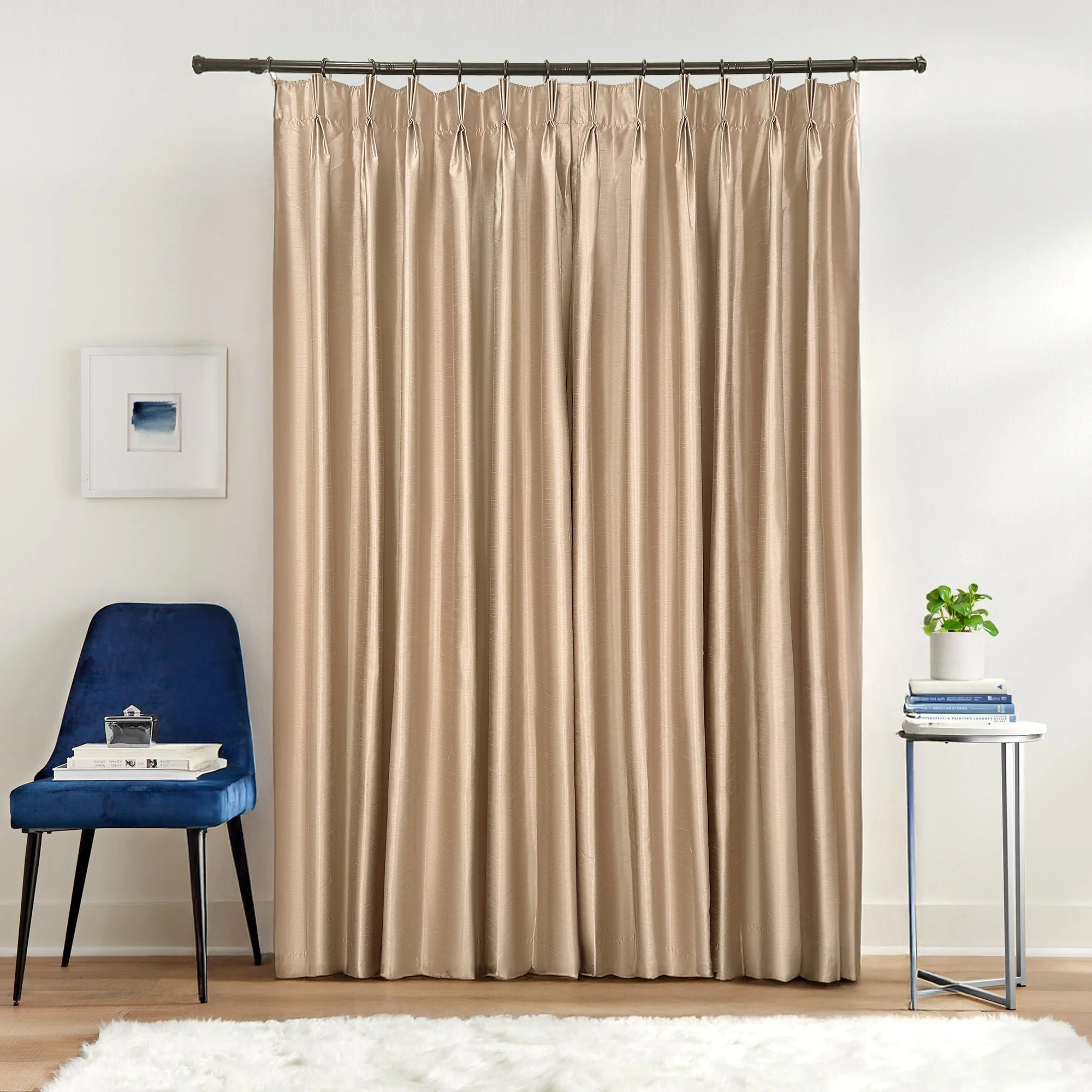 Lora Premium Silk Curtains & Drapes Pleated