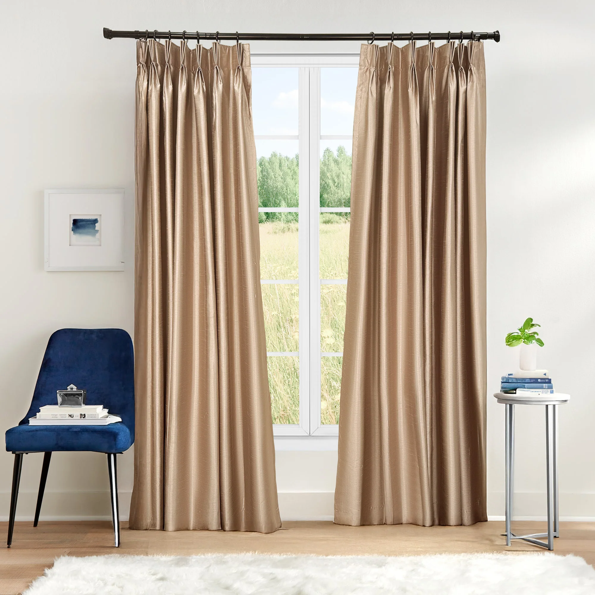 Lora Premium Silk Curtains & Drapes Pleated - Image 4