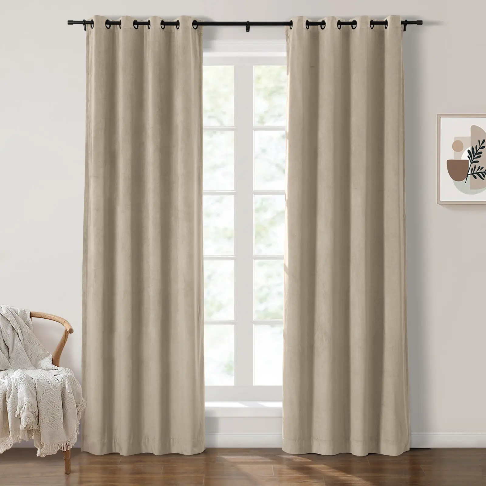 Maillard Velvet Curtains & Drapes Grommet - Image 53