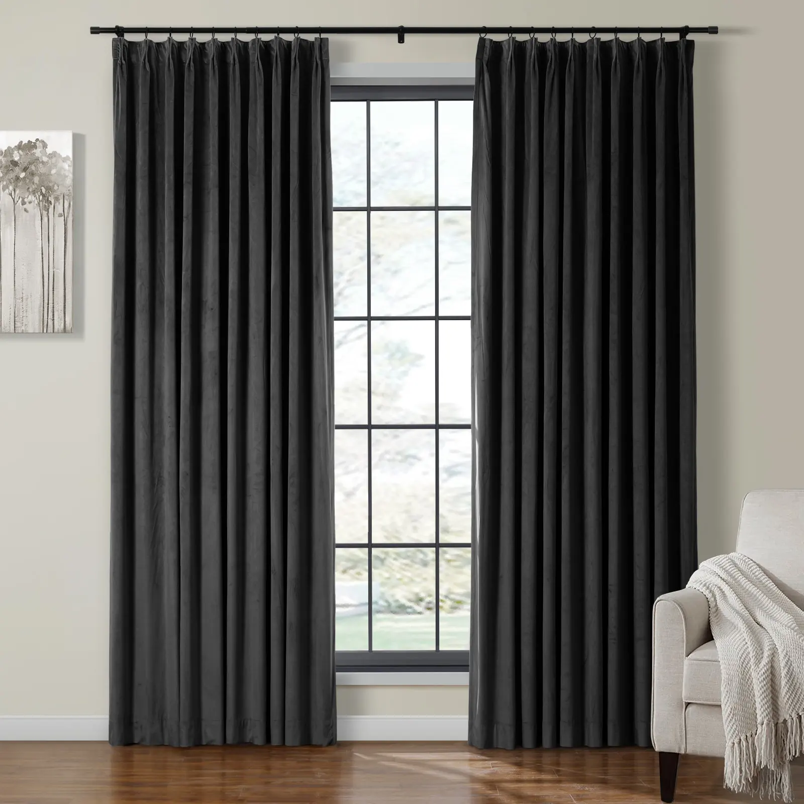 Maillard Velvet Curtains & Drapes Pleated - Image 103