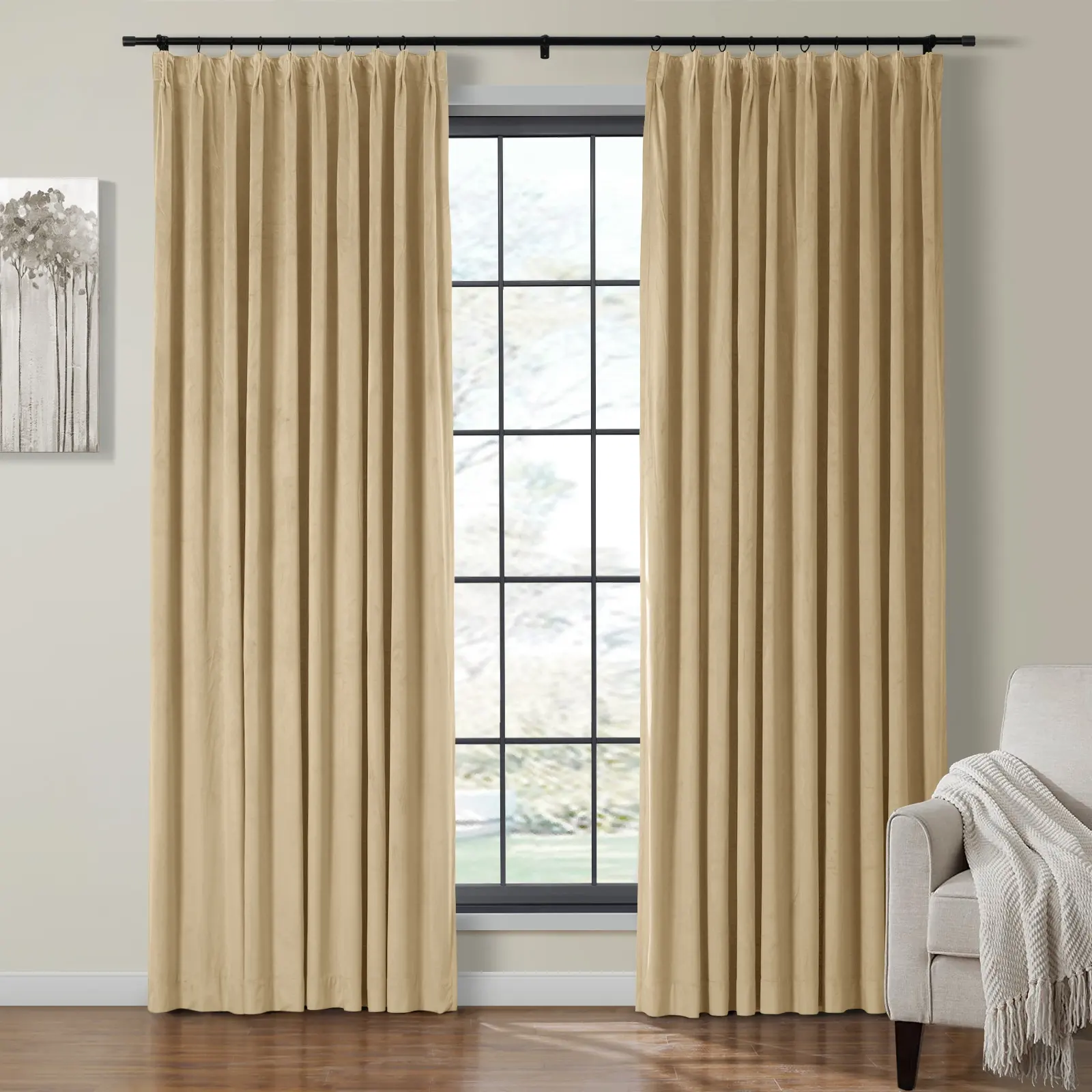 Maillard Velvet Curtains & Drapes Pleated - Image 70
