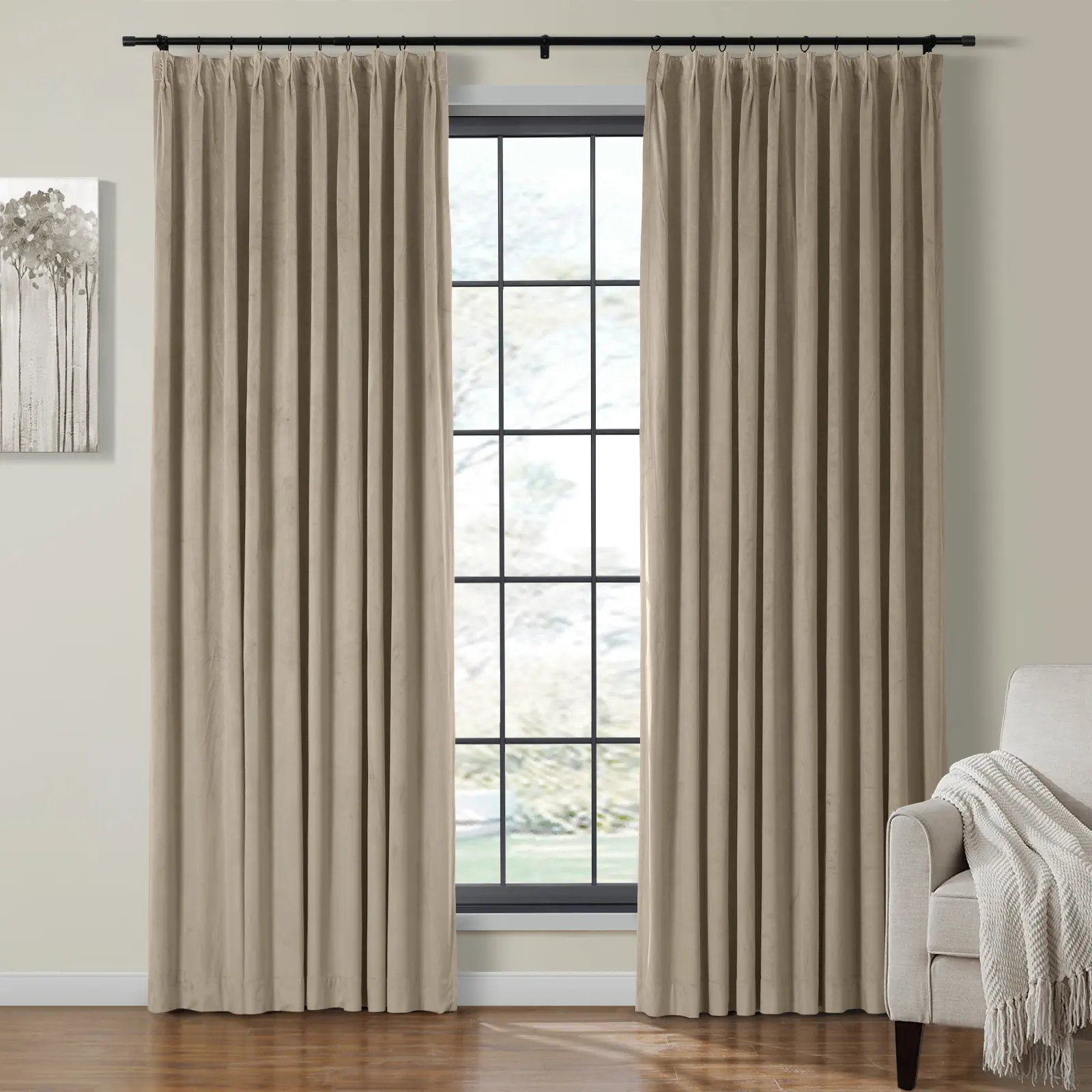 Maillard Velvet Curtains & Drapes Pleated - Image 72