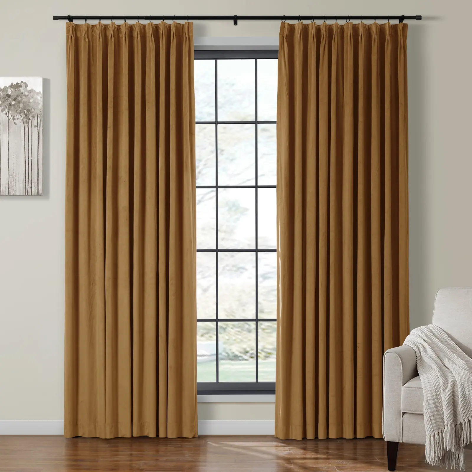 Maillard Velvet Curtains & Drapes Pleated - Image 73