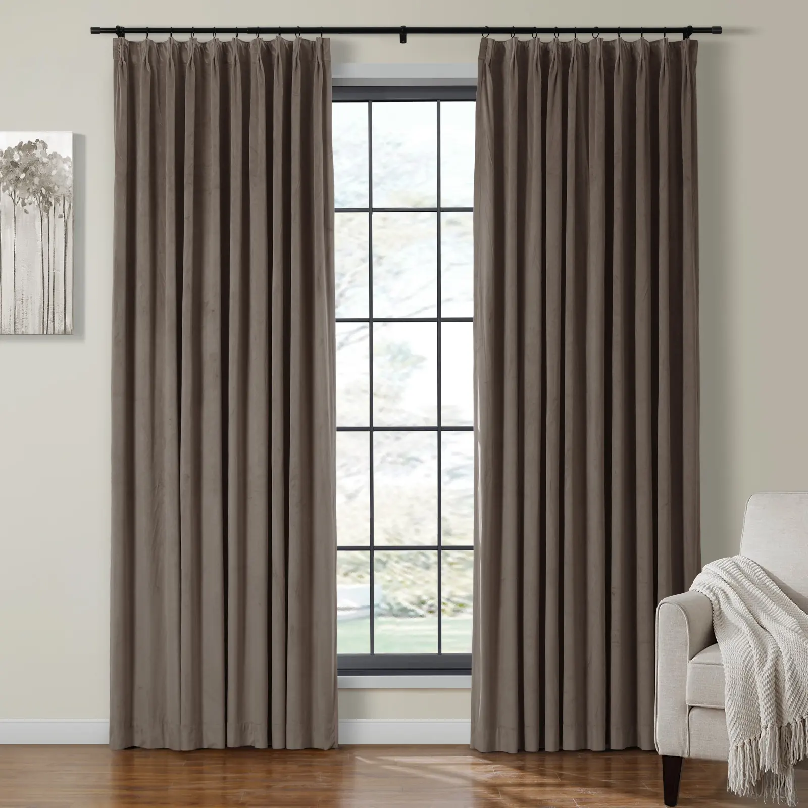 Maillard Velvet Curtains & Drapes Pleated - Image 75