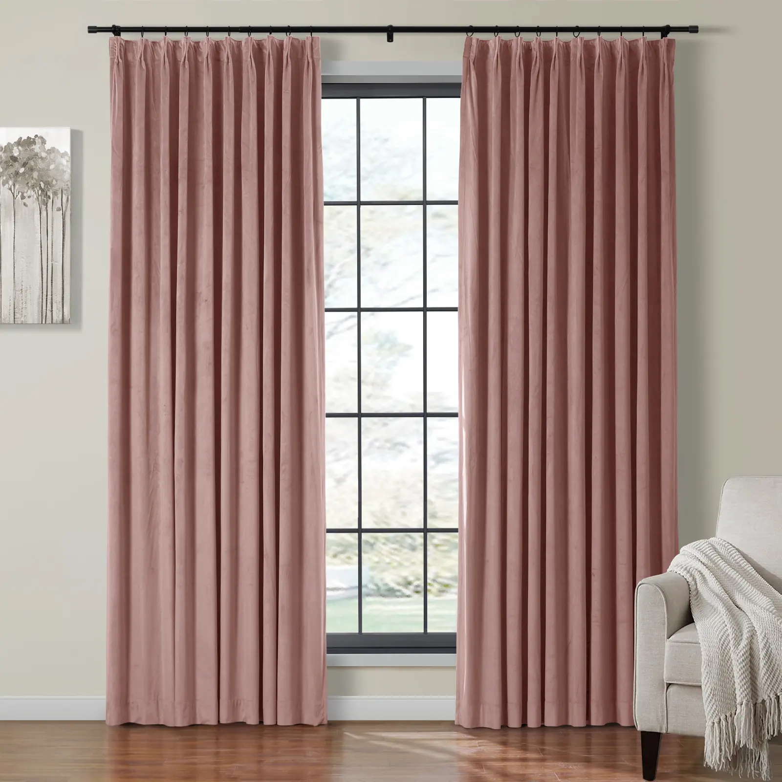 Maillard Velvet Curtains & Drapes Pleated - Image 80