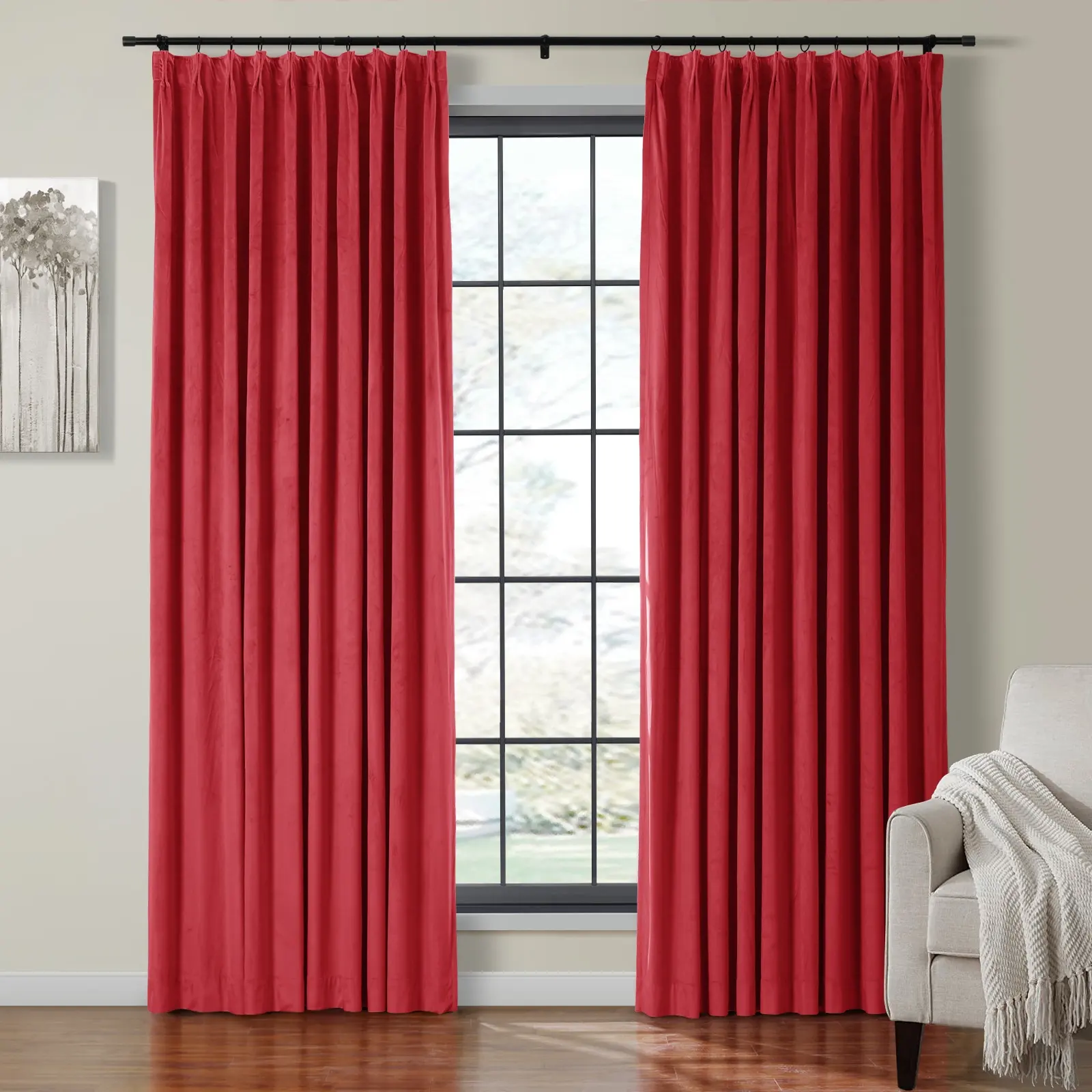 Maillard Velvet Curtains & Drapes Pleated - Image 83
