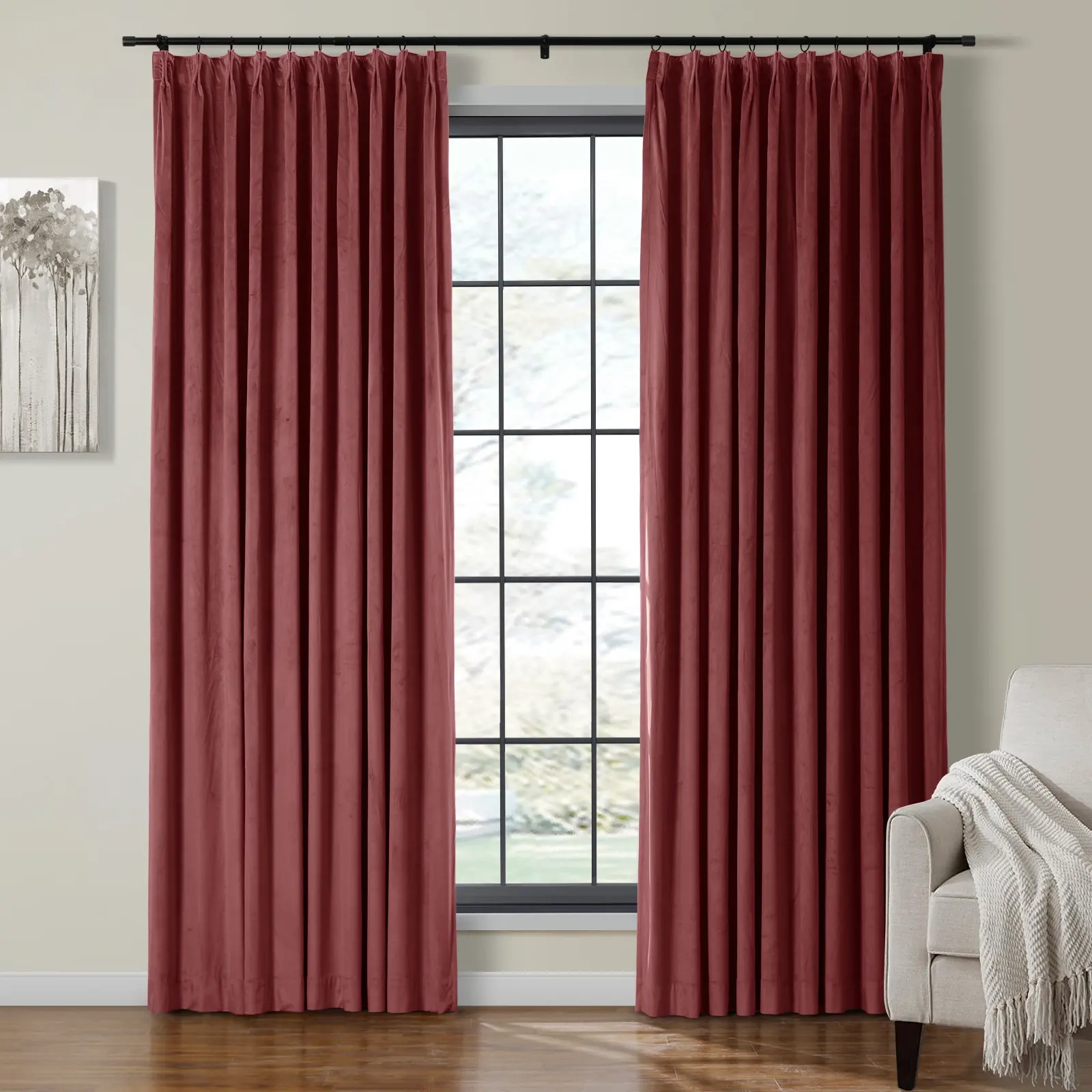 Maillard Velvet Curtains & Drapes Pleated - Image 84
