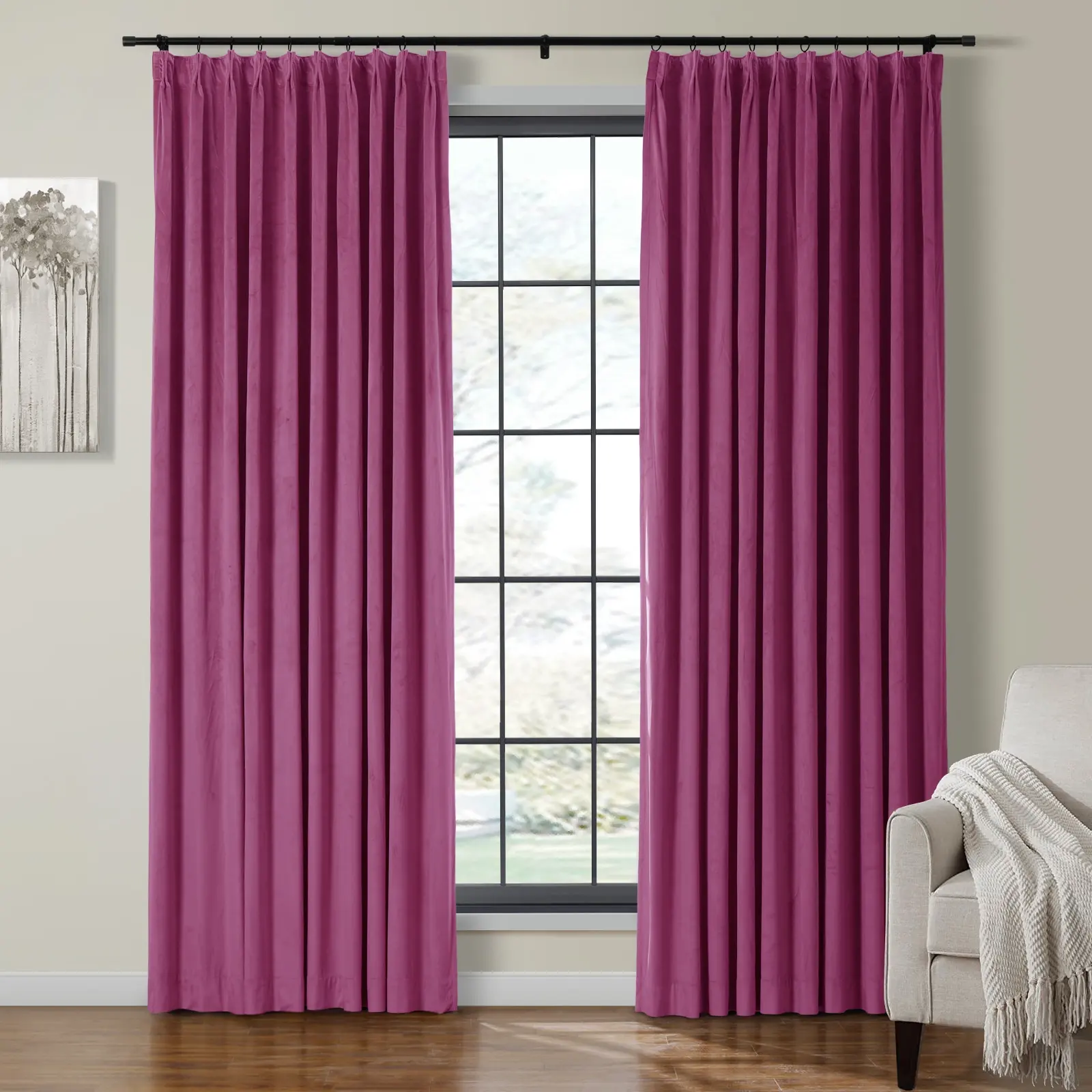 Maillard Velvet Curtains & Drapes Pleated - Image 85