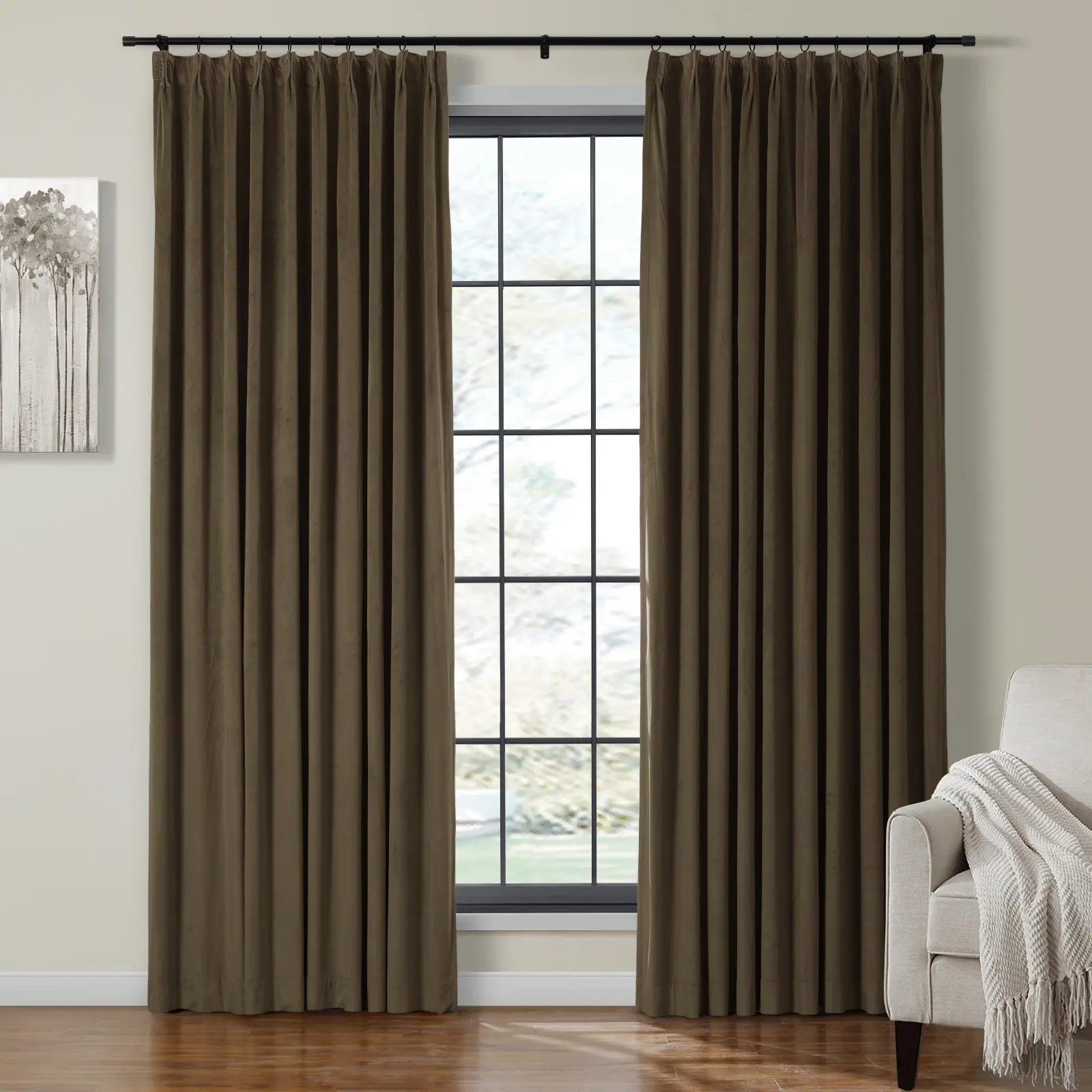 Maillard Velvet Curtains & Drapes Pleated - Image 93