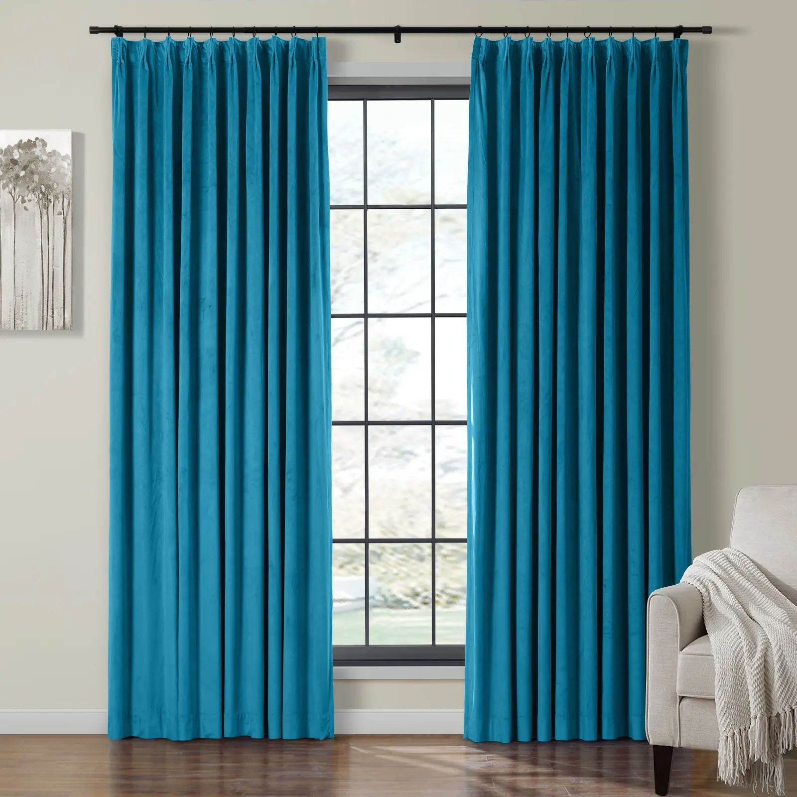 Maillard Velvet Curtains & Drapes Pleated - Image 97
