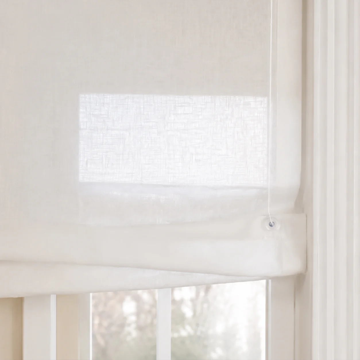 Meadow 100% European Linen Sheer Roman Shades & Blinds | Relaxed - Image 6