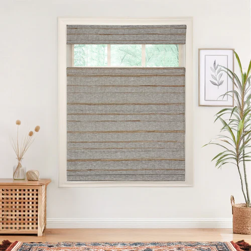 Natural Jute & Hemp Blinds & Shades Top Down Bottom Up | Black Gray - Image 3