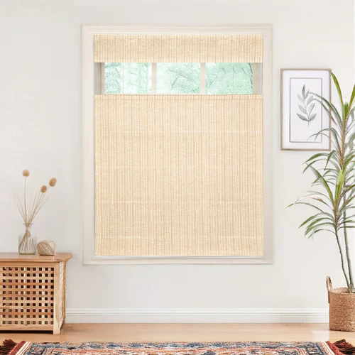 Natural Jute & Hemp Blinds & Shades Top Down Bottom Up | Caramel Stripes - Image 3
