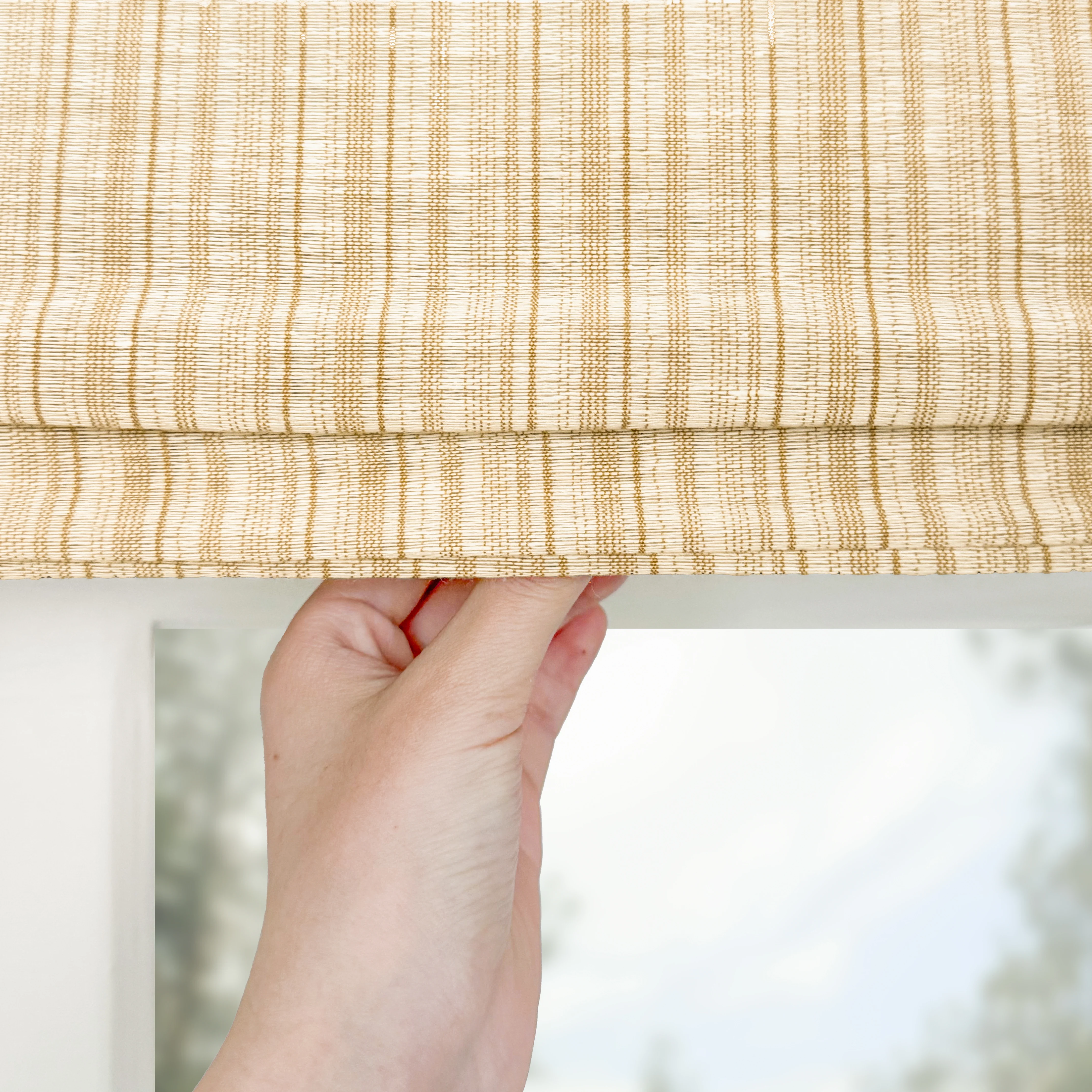 Natural Jute & Hemp Blinds & Shades Top Down Bottom Up | Caramel Stripes - Image 7
