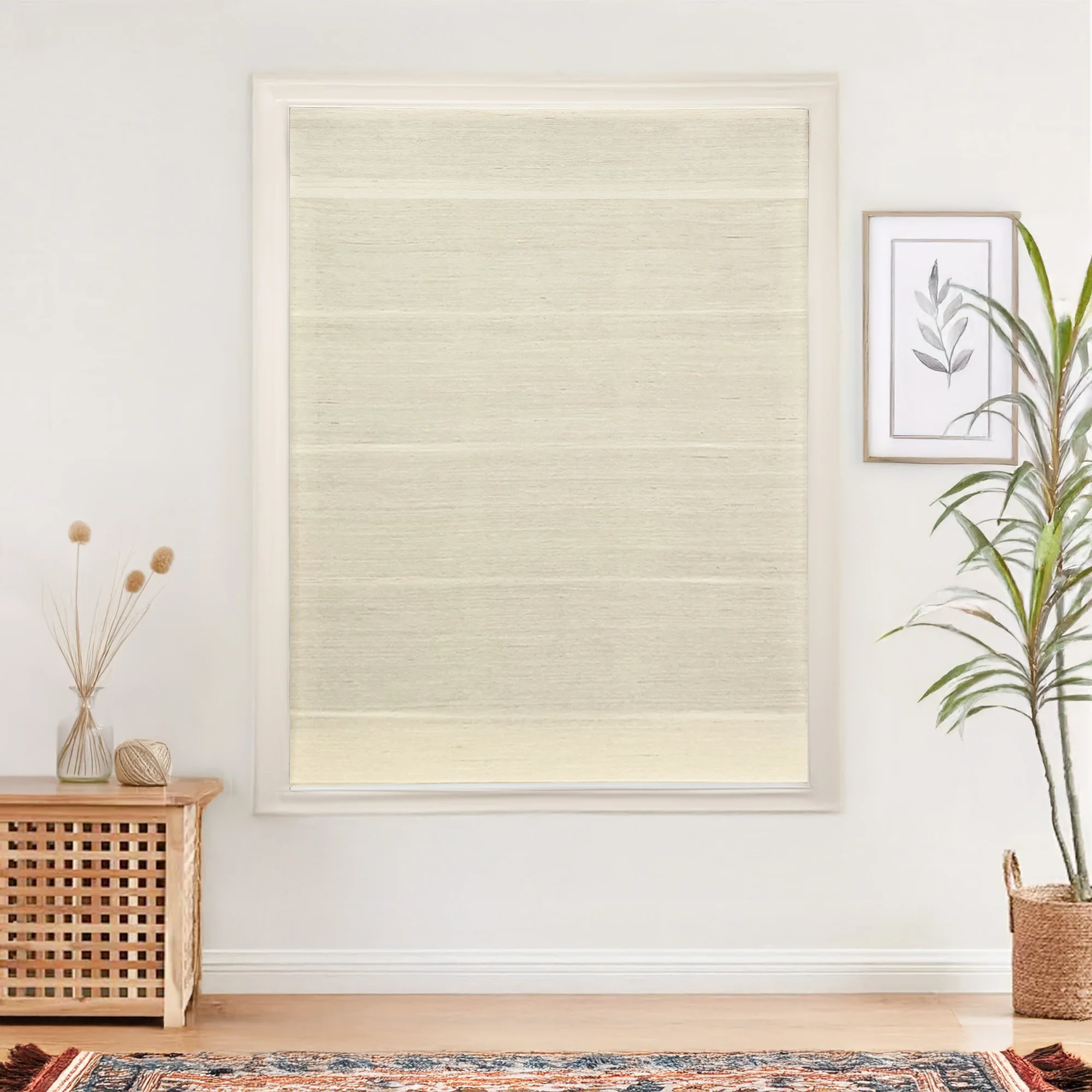 Natural Jute & Hemp Blinds & Shades Top Down Bottom Up | Coconut White - Image 5