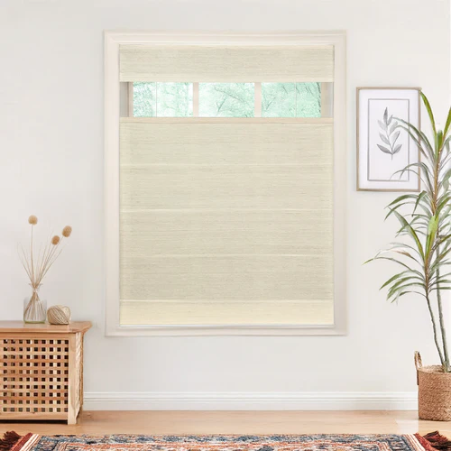 Natural Jute & Hemp Blinds & Shades Top Down Bottom Up | Coconut White - Image 6