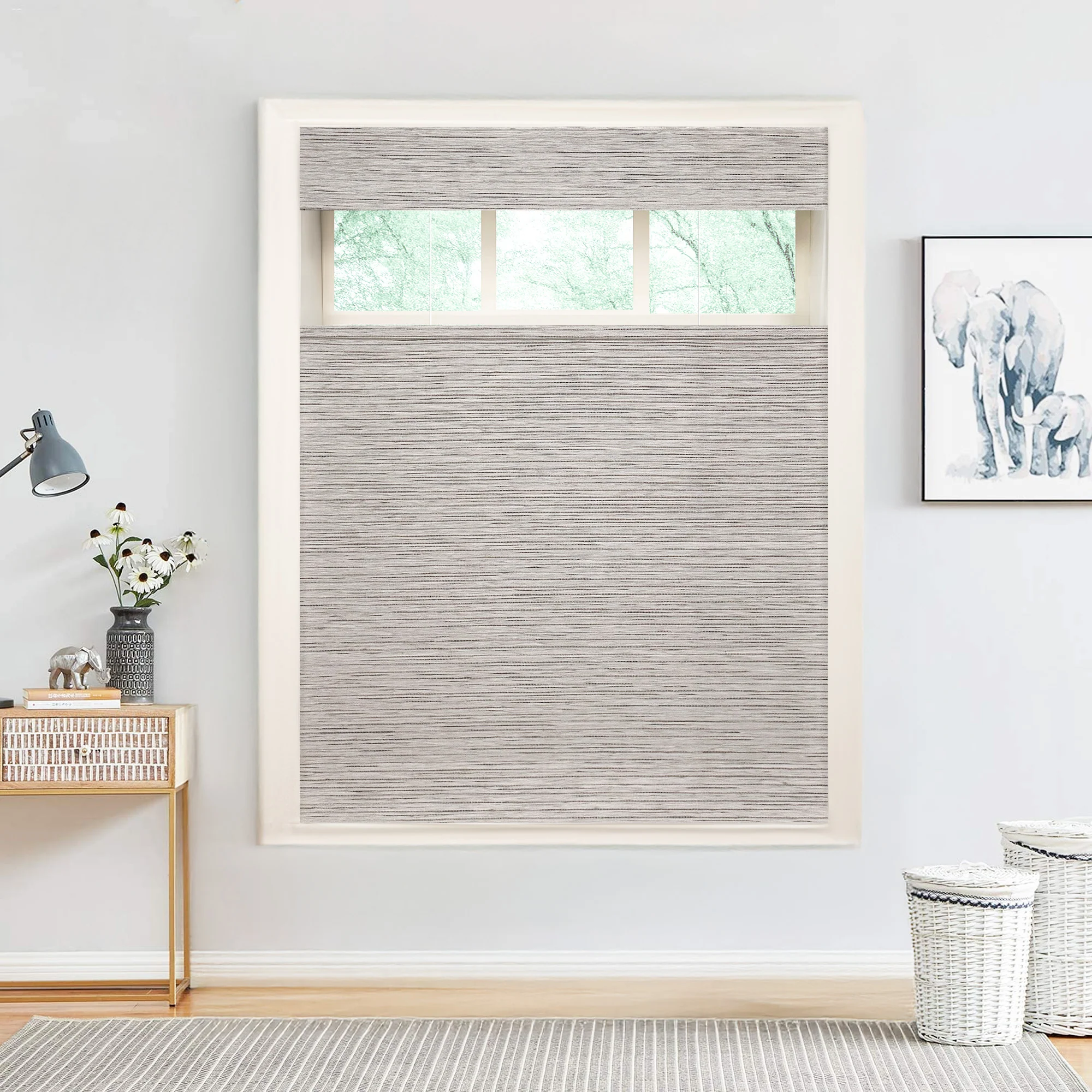 Natural Jute & Hemp Blinds & Shades Top Down Bottom Up | Sesame Gray - Image 6