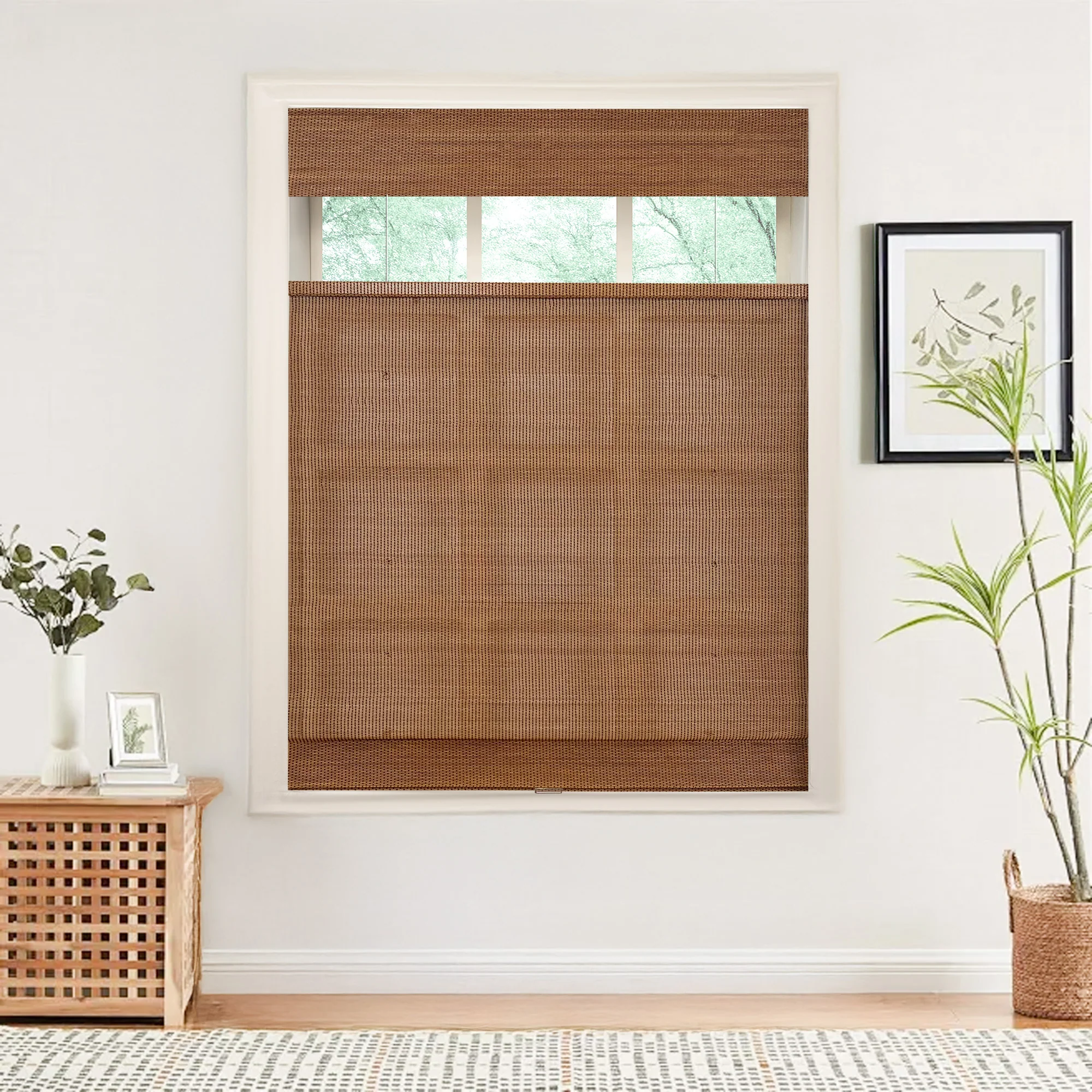 Nomi Woven Bamboo Blinds & Shades Top Down Bottom Up | Brown - Image 4