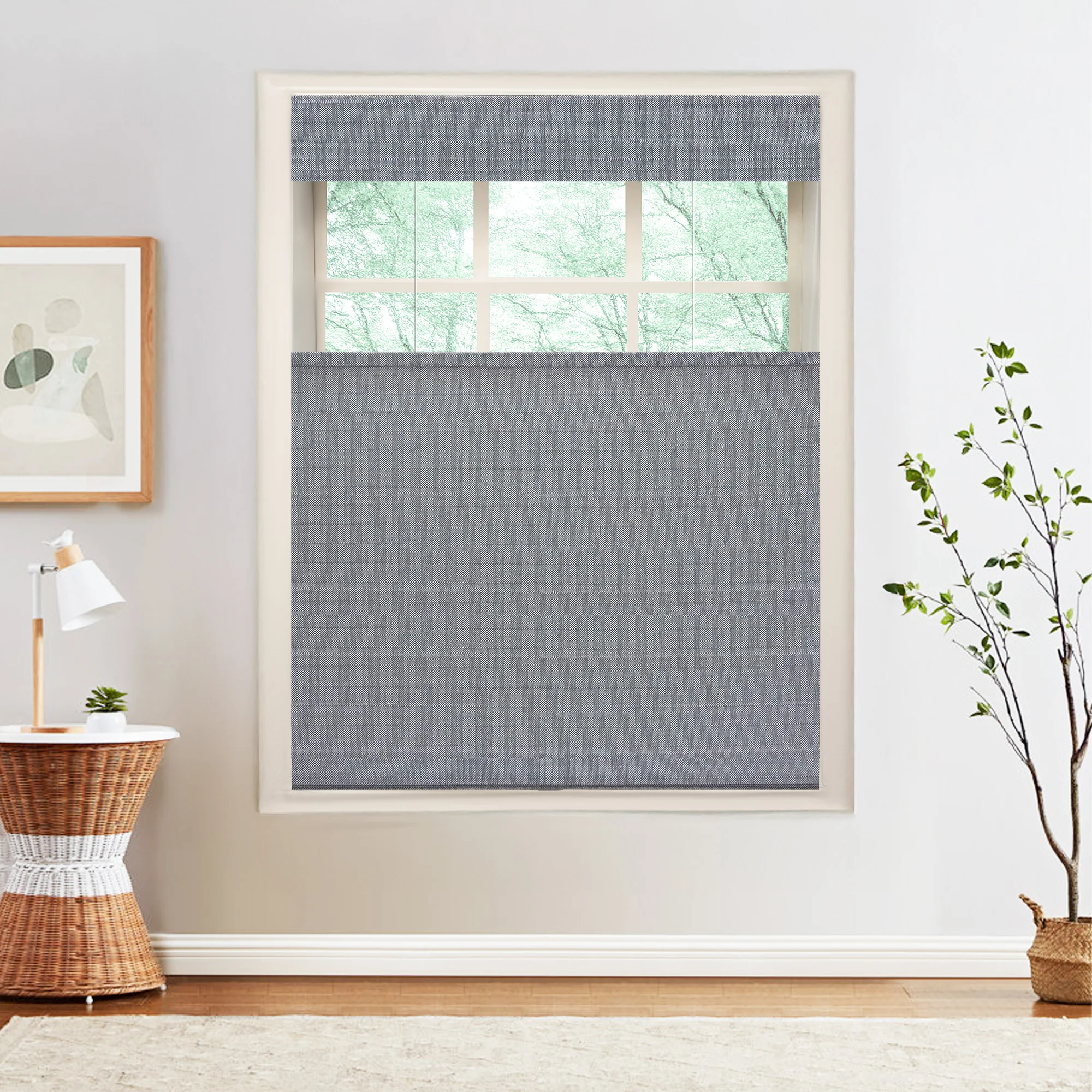 Nomi Woven Bamboo Blinds & Shades Top Down Bottom Up | Cobblestone - Image 4