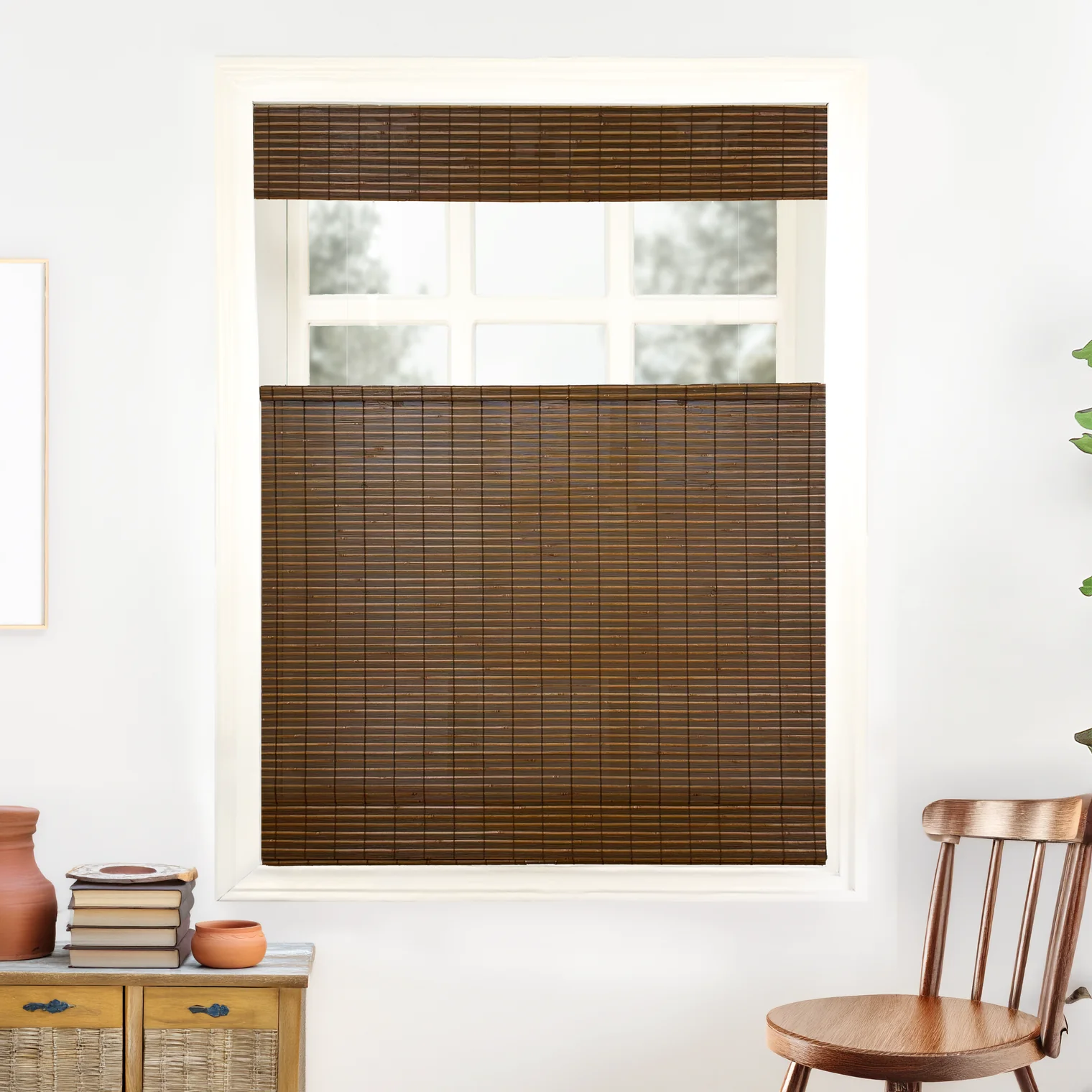 Nomi Woven Bamboo Blinds & Shades Top Down Bottom Up | Coffee - Image 4