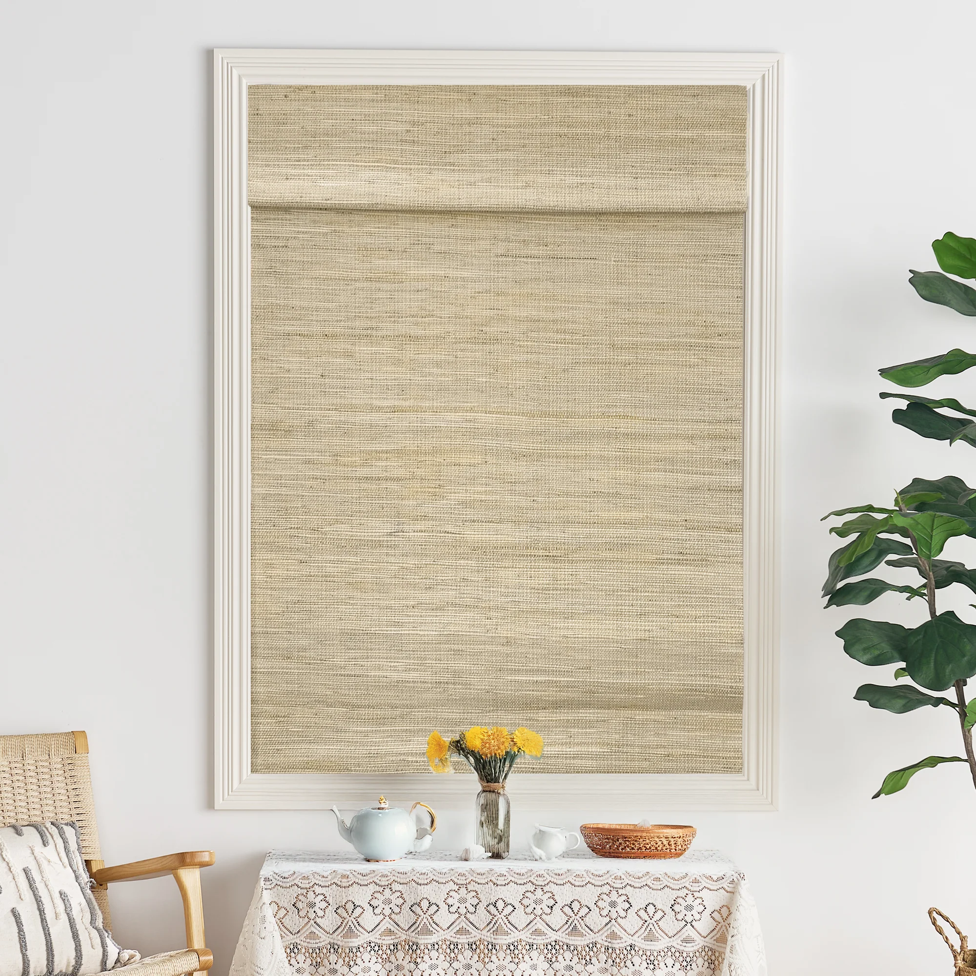 Ramie Woven Bamboo Blinds & Shades | Ivory - Image 11