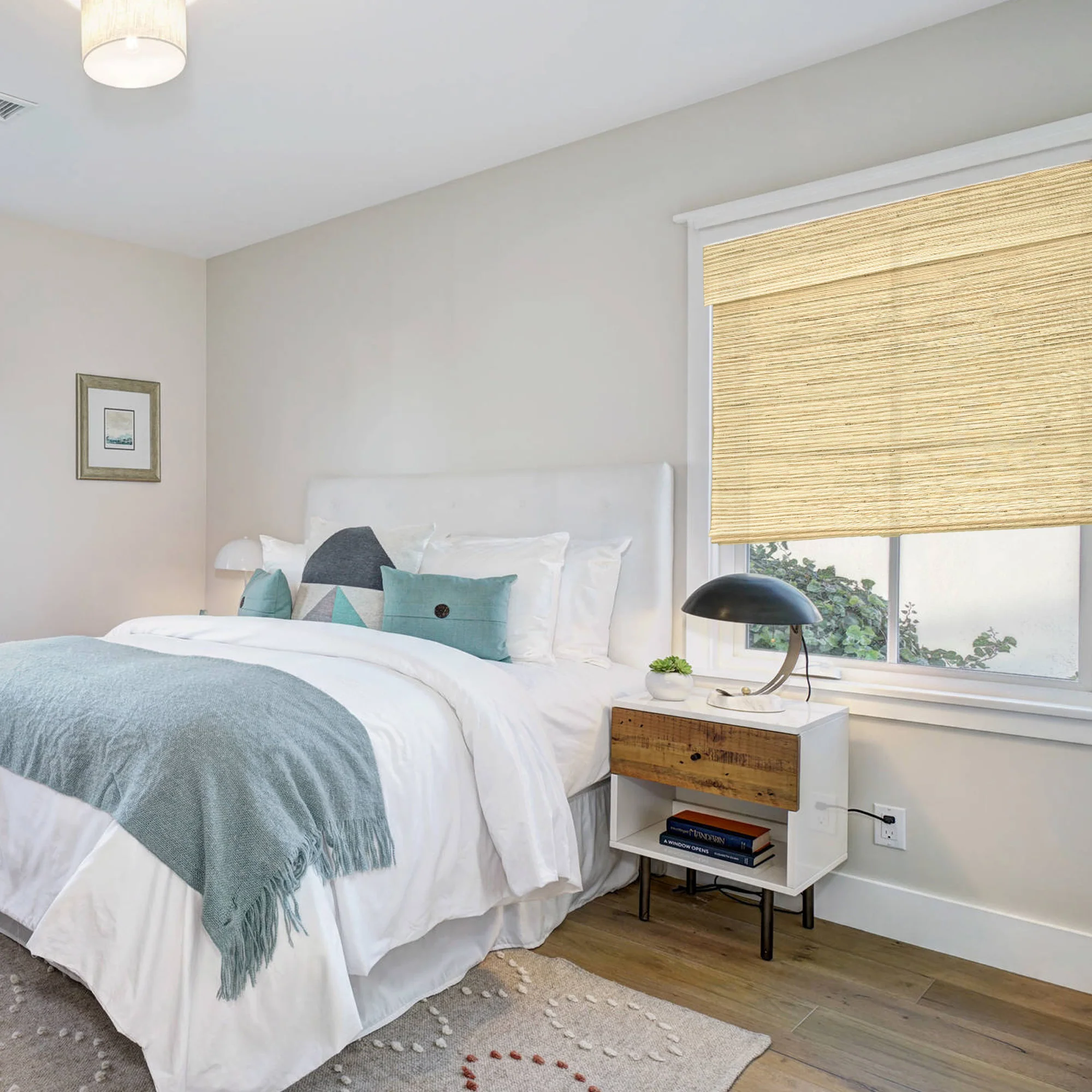 Ramie Woven Bamboo Blinds & Shades Top Down Bottom Up| Beige Brown - Image 2