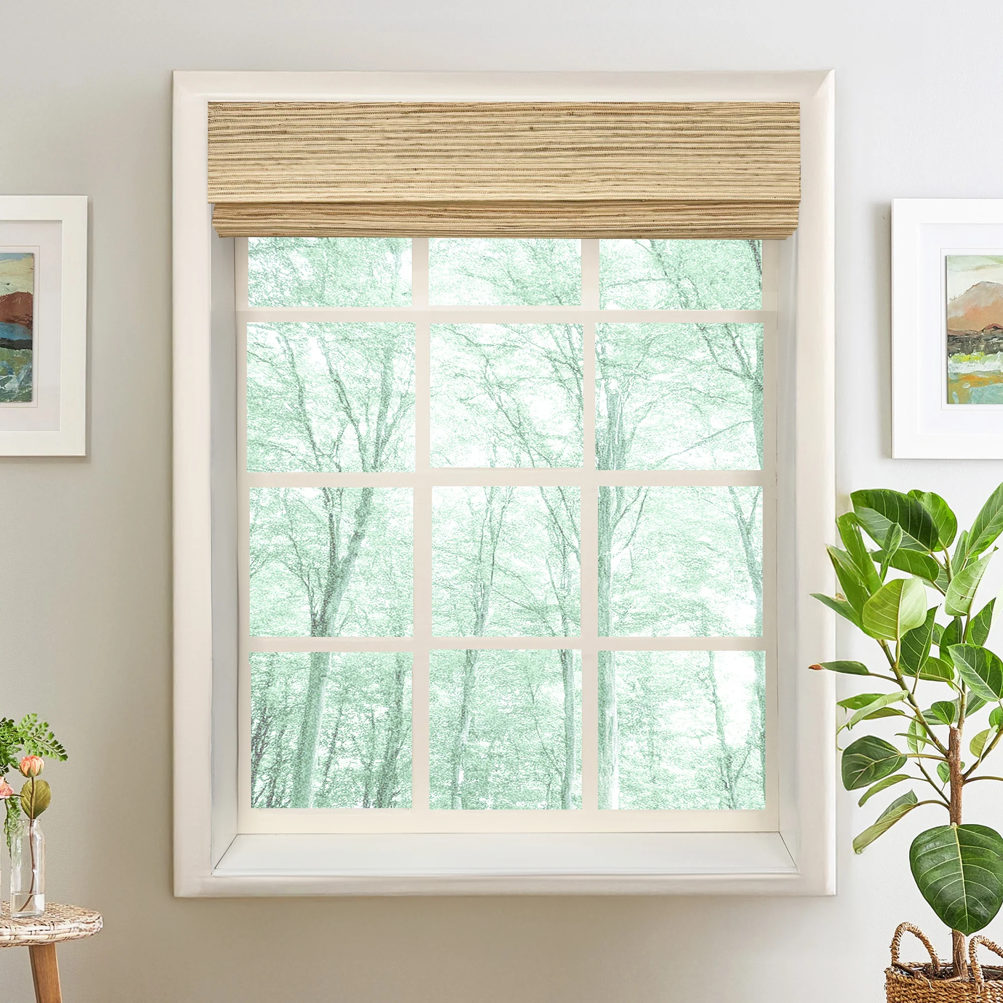 Ramie Woven Bamboo Blinds & Shades Top Down Bottom Up| Beige Brown - Image 7