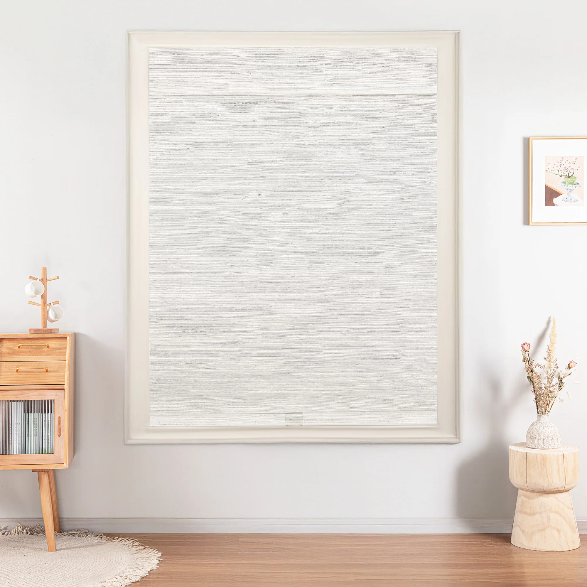 Ramie Woven Bamboo Blinds & Shades Top Down Bottom Up | Beige White - Image 8