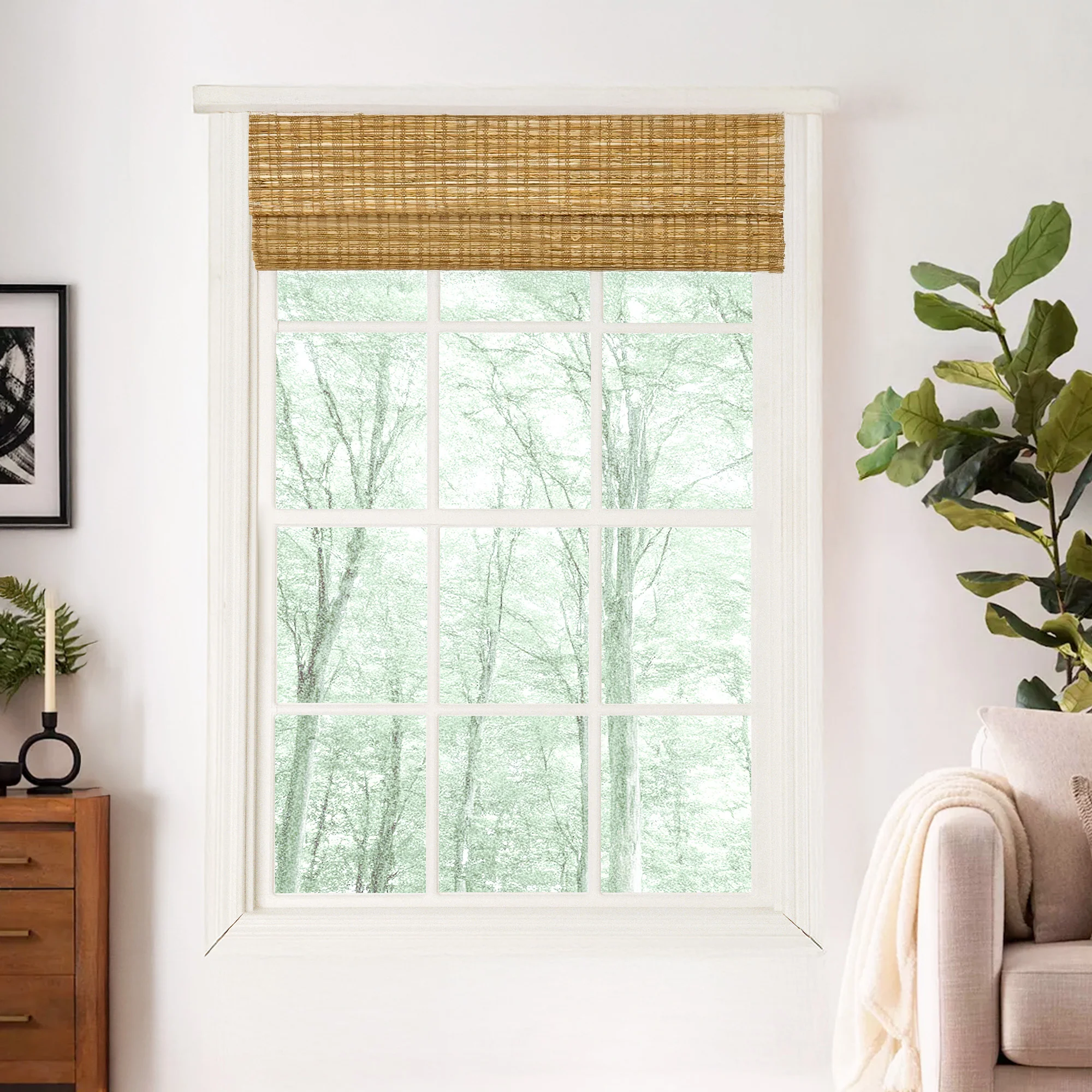 Ramie Woven Bamboo Blinds & Shades Top Down Bottom Up | Cinnamon - Image 8