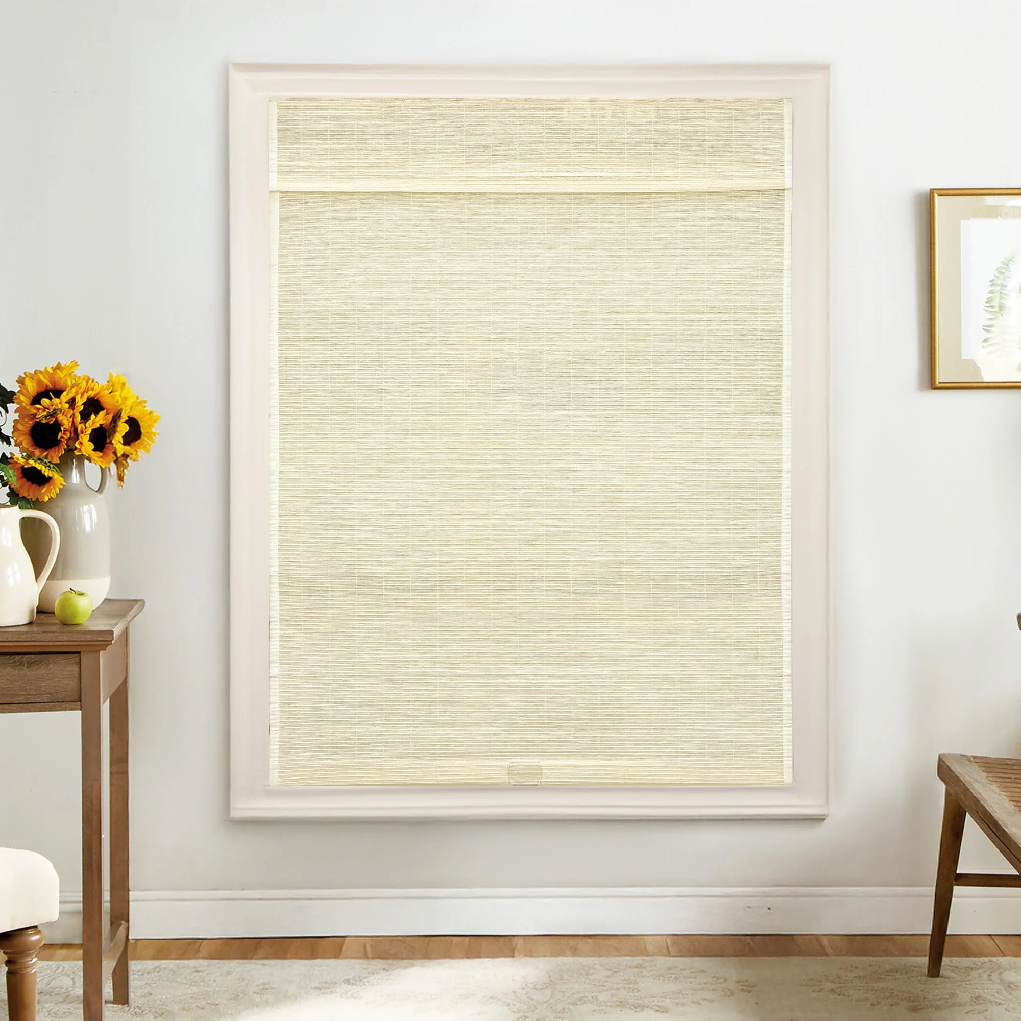 Ramie Woven Bamboo Blinds & Shades Top Down Bottom Up | Cream - Image 7