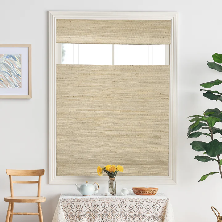 Ramie Woven Bamboo Blinds & Shades Top Down Bottom Up | Ivory - Image 5
