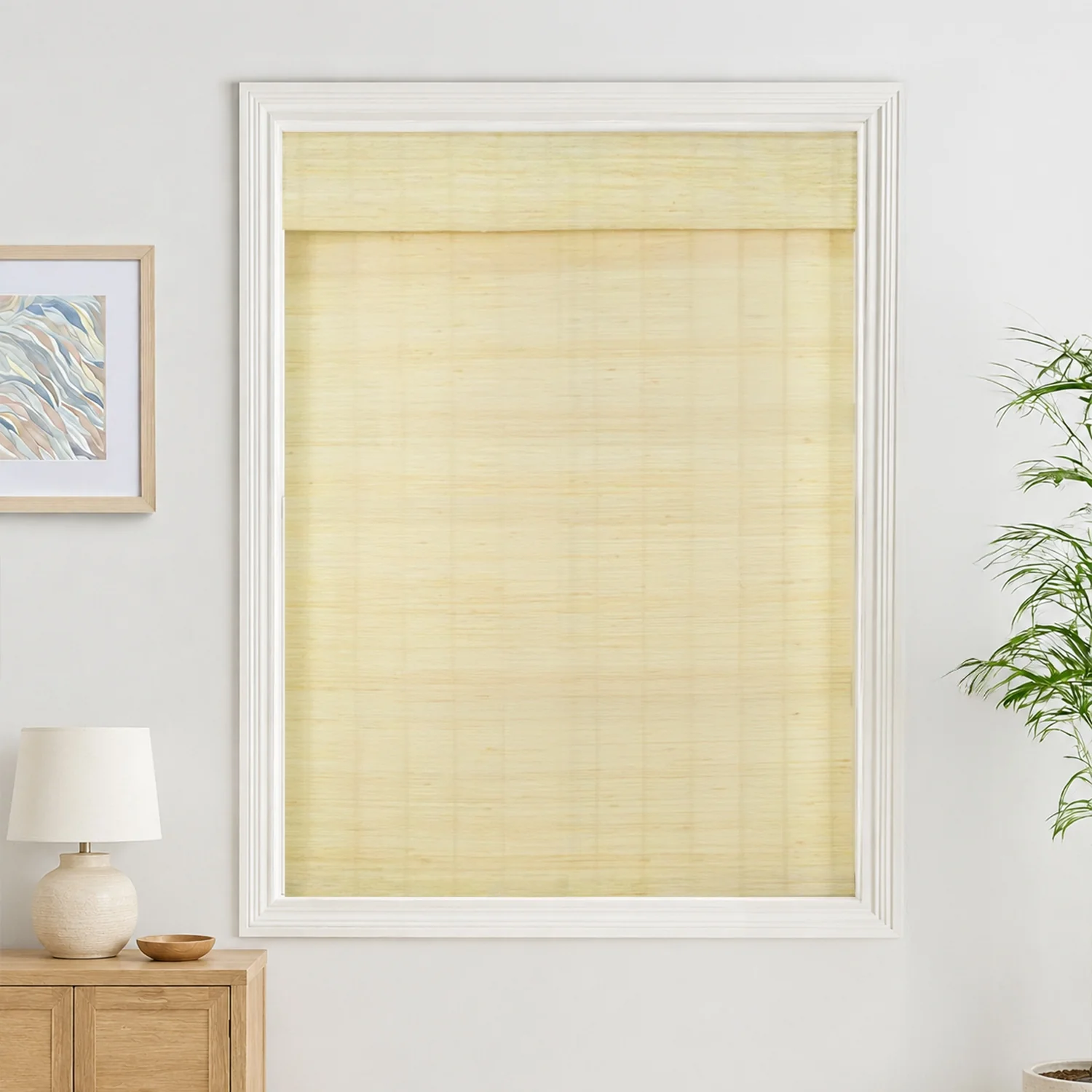 Reed Stripe Bamboo Blinds & Shades - Wooden Headrail - Image 20