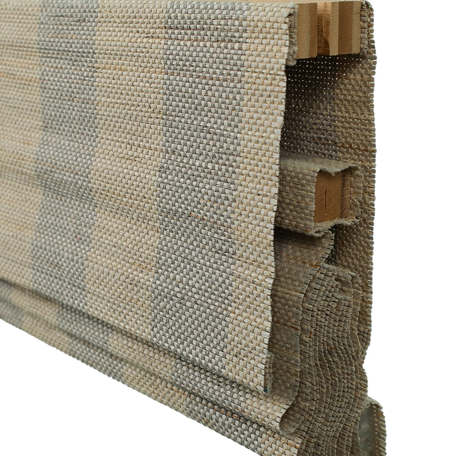 Reed Stripe Bamboo Blinds & Shades | Top Down Bottom Up - Wooden Headrail - Image 24