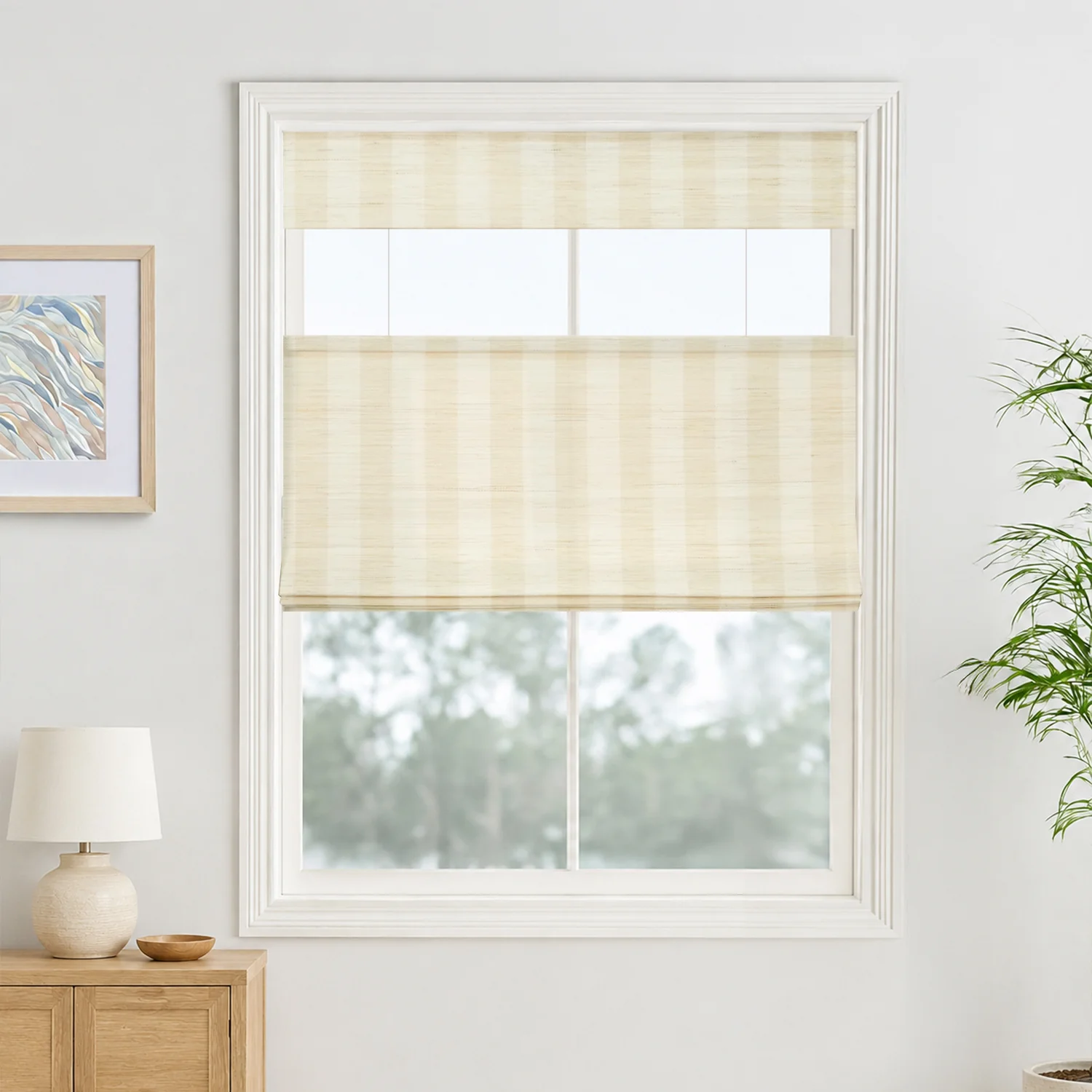 Reed Stripe Bamboo Blinds & Shades | Top Down Bottom Up - Alum. Headrail - Image 3