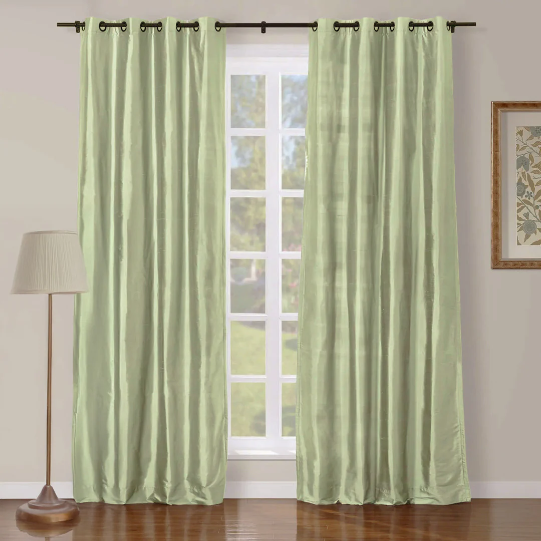 Rina Premium Silk Curtains & Drapes Grommet