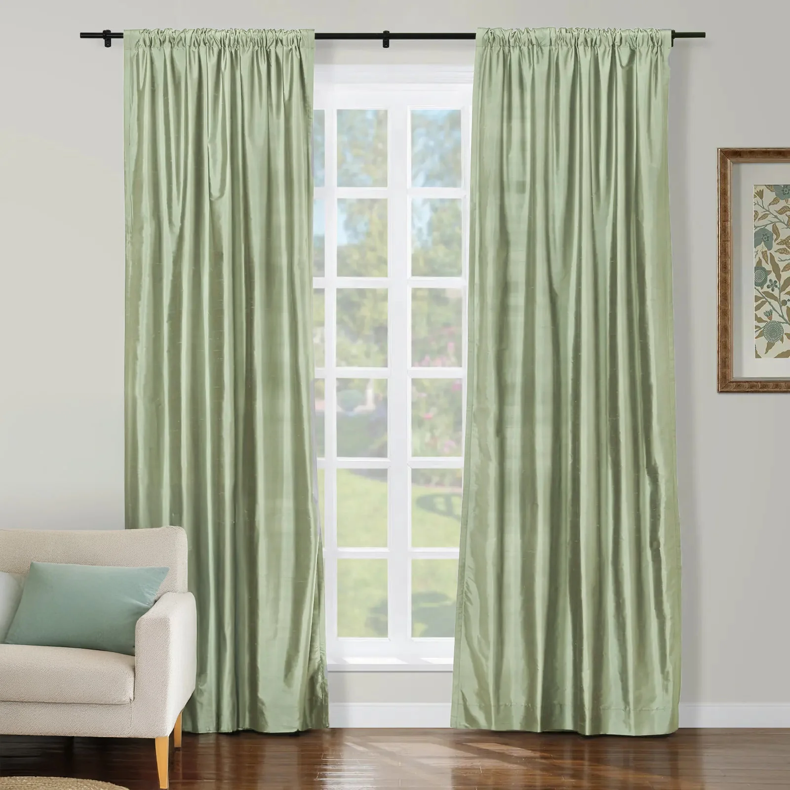 Rina Premium Silk Curtains & Drapes Soft Top