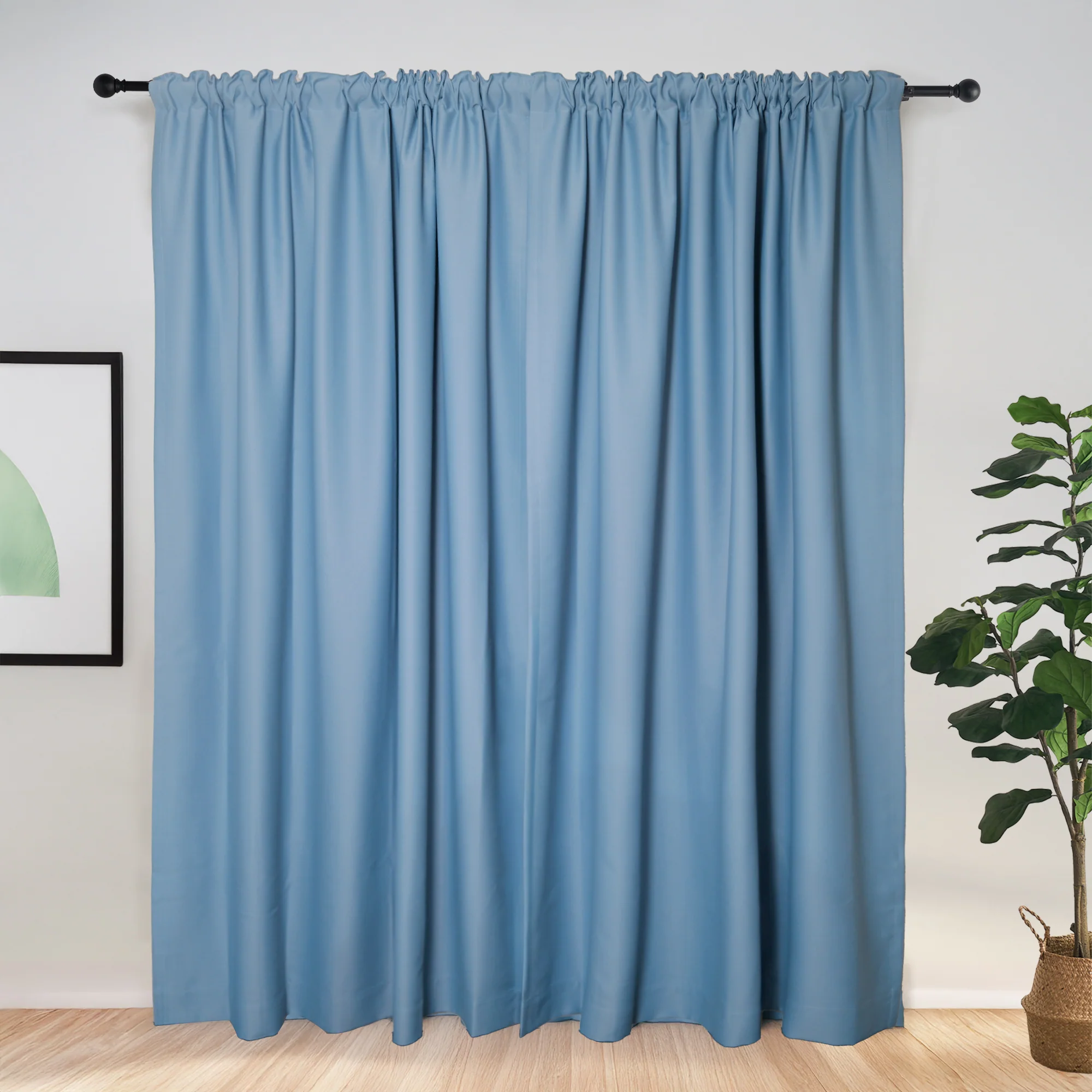Vista Cotton Blend Physical Blackout Curtains Soft Top - Image 5